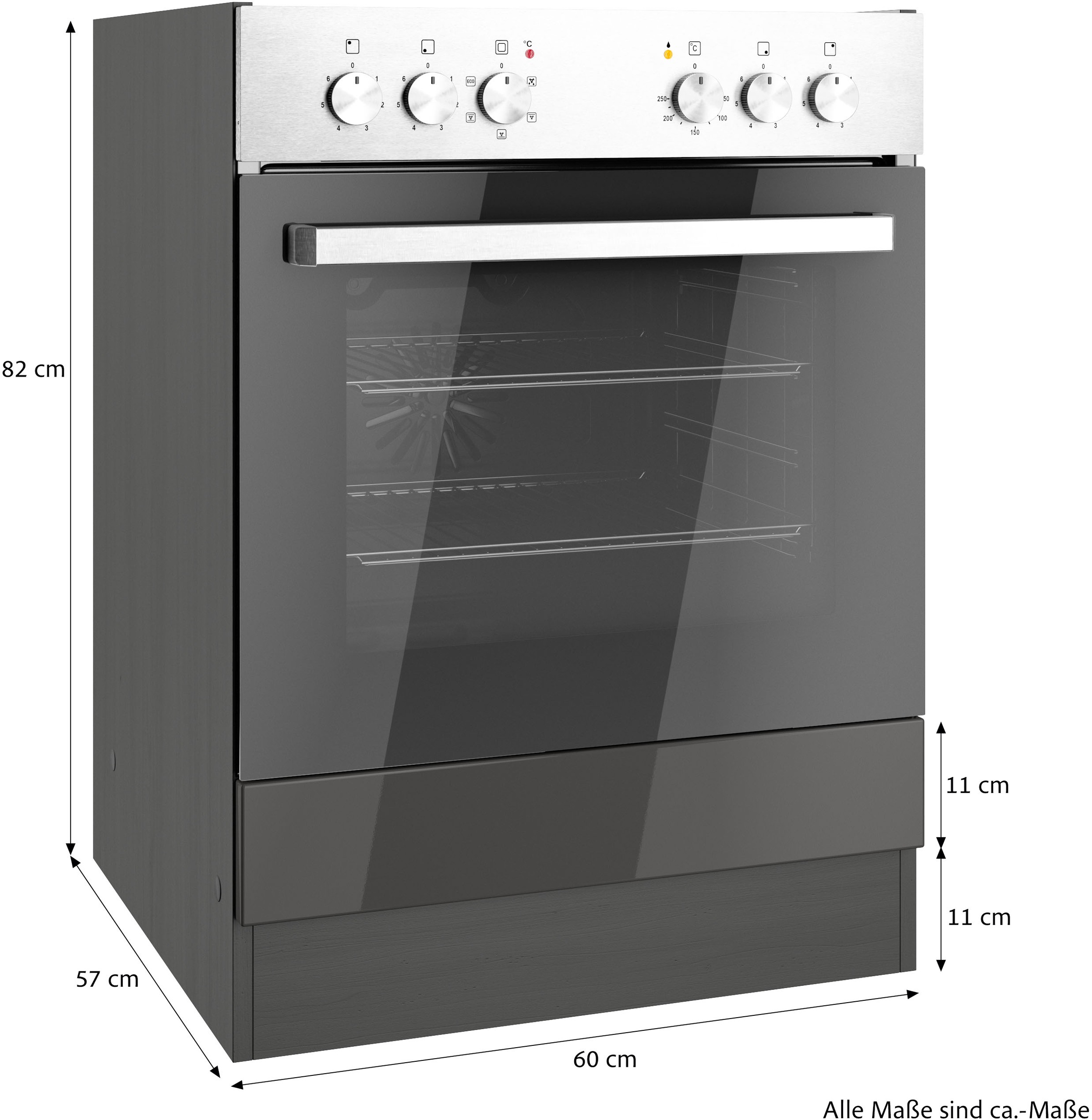 KOCHSTATION Herdumbauschrank »KS-Milan« Herdumbauschrank 60 cm, matte oder hochglänzende Fronten
