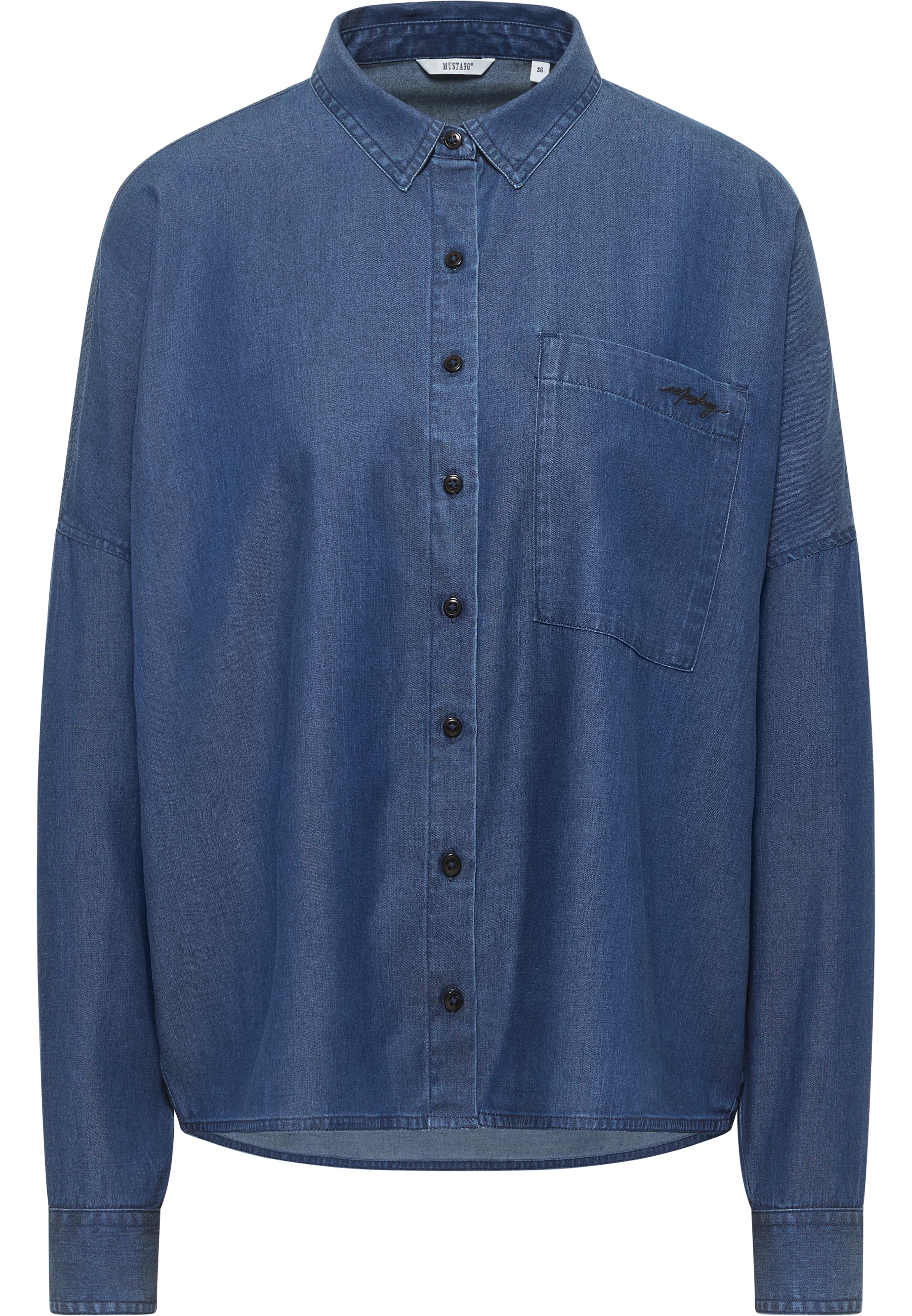 MUSTANG Jeansbluse »Style Ruby«, mit Logoschriftzug