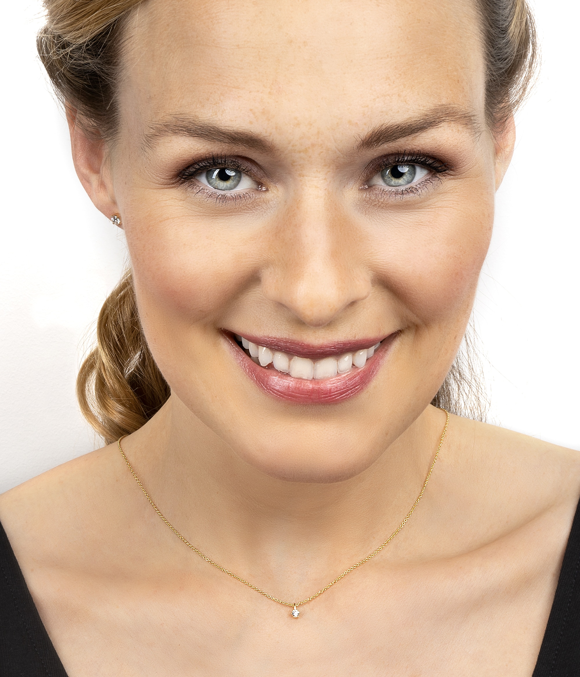 ONE ELEMENT Kettenanhänger »0.1 ct Diamant Brillant Anhänger aus 585 Gelbgold«, Damen Gold Schmuck