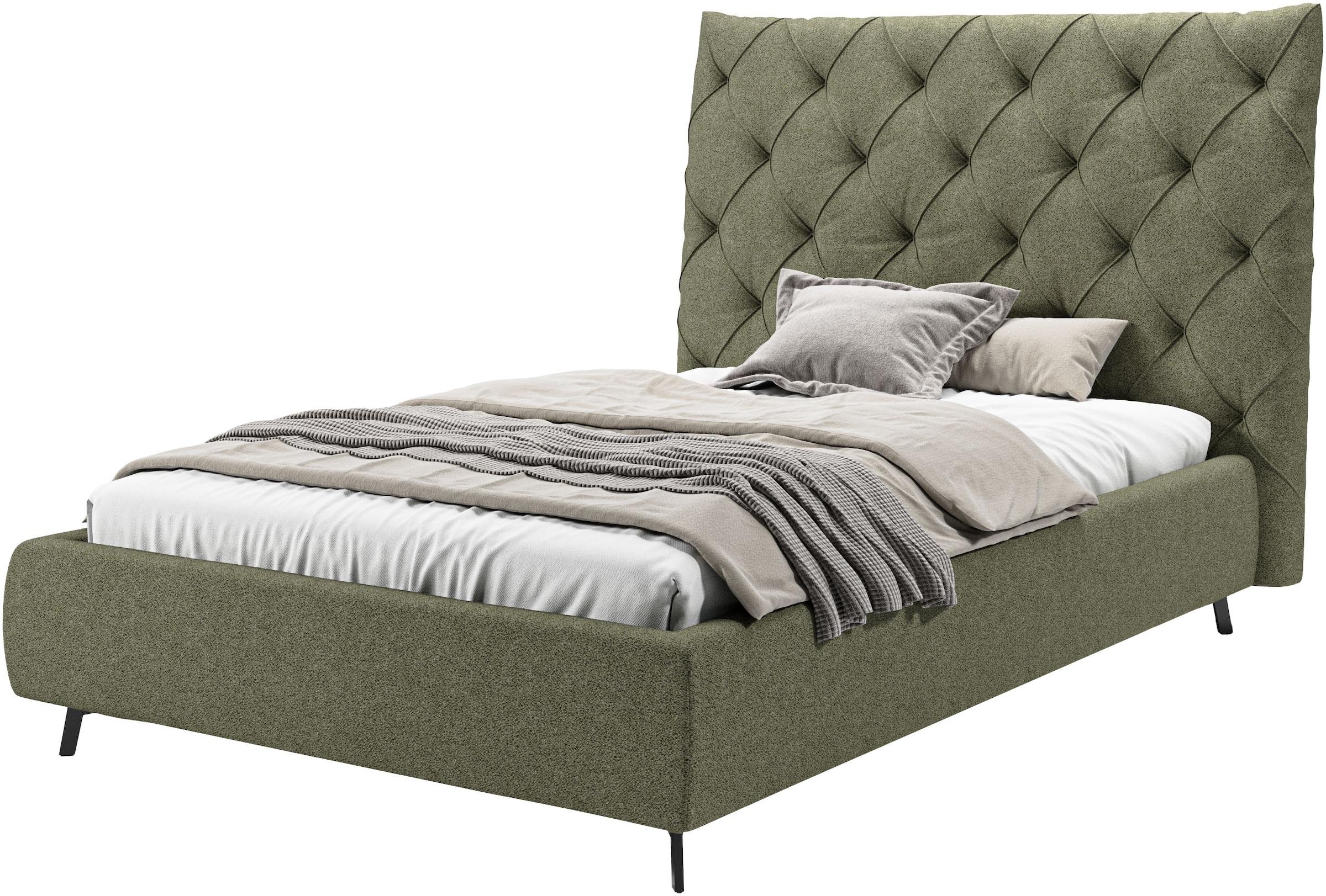 Home affaire Polsterbett "Maxime, in 4 Breiten bis 200cm, auch in Leder" Kopfteilhöhe 143 cm, belastbar bis 280 kg, auch in Überlänge 220cm