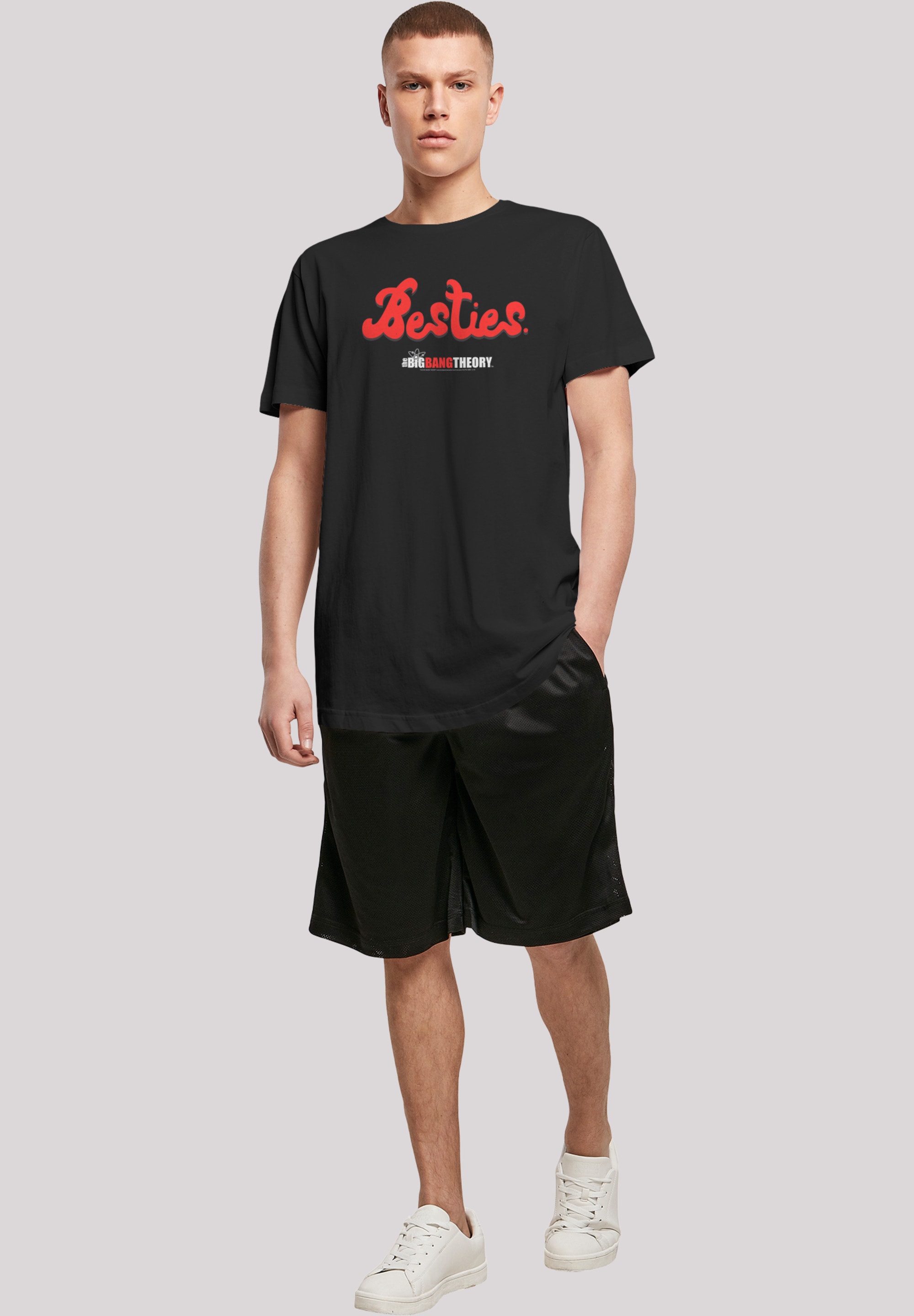 F4NT4STIC T-Shirt »Big Bang Theory Besties Text«, Herren,Premium Merch,Lang,Longshirt,Bedruckt