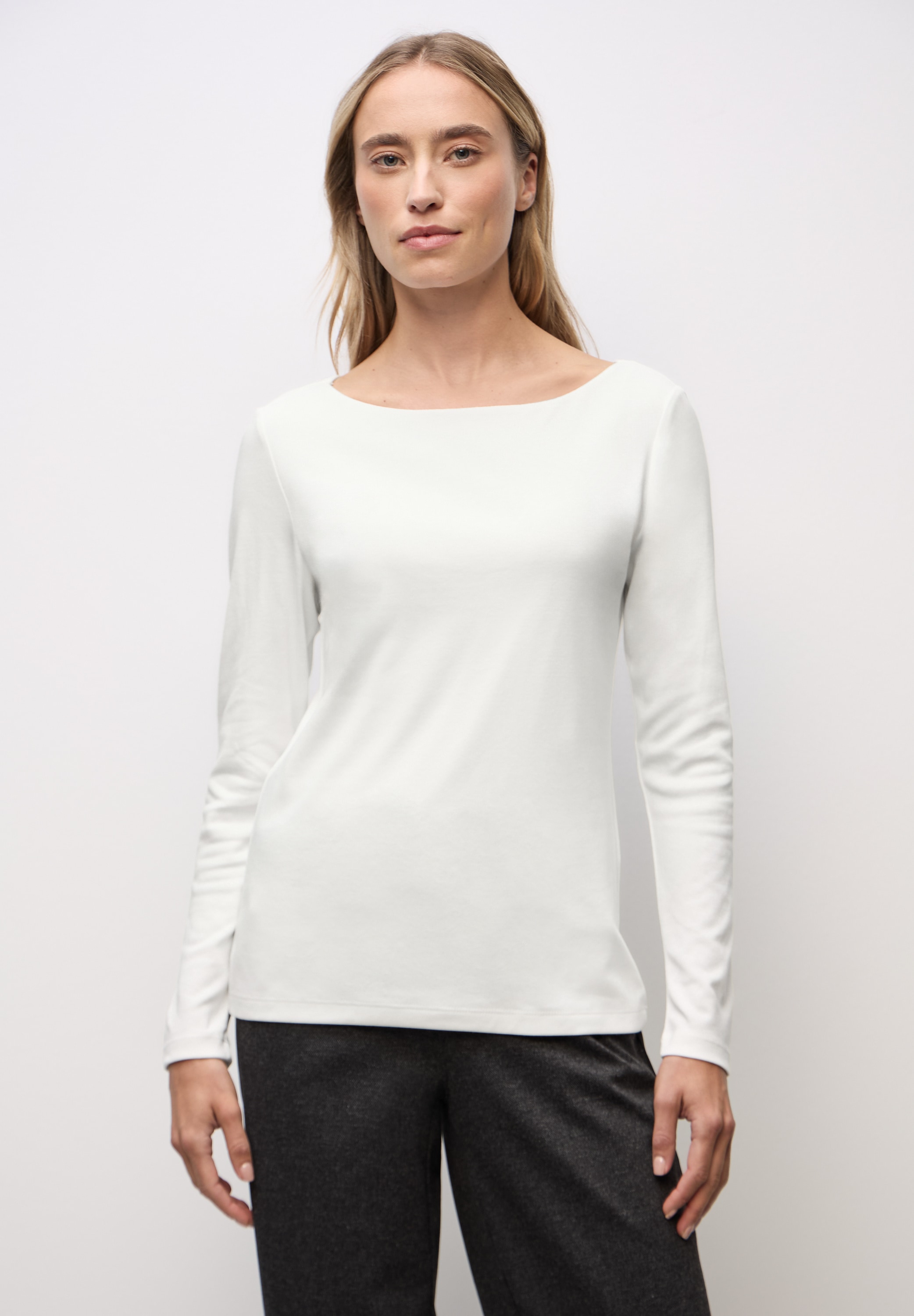 STREET ONE Langarmshirt in Unifarbe günstig online kaufen