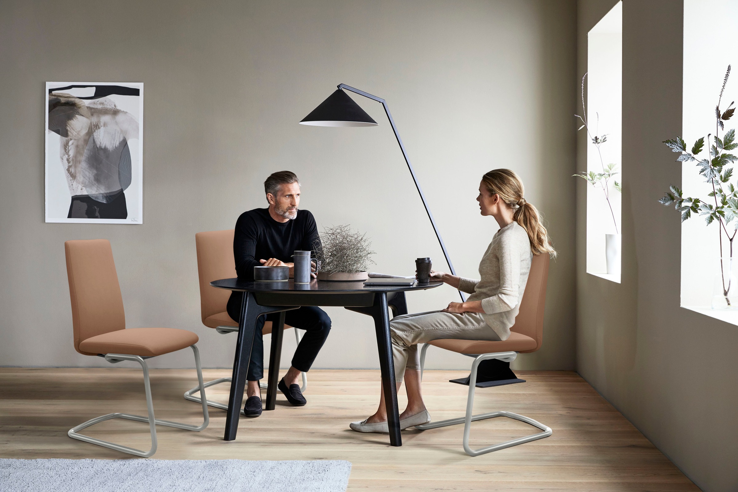 Stressless® Polsterstuhl »Laurel«, Microfaser DINAMICA, Low Back, Größe L, mit Beinen aus Stahl in Chrom glänzend