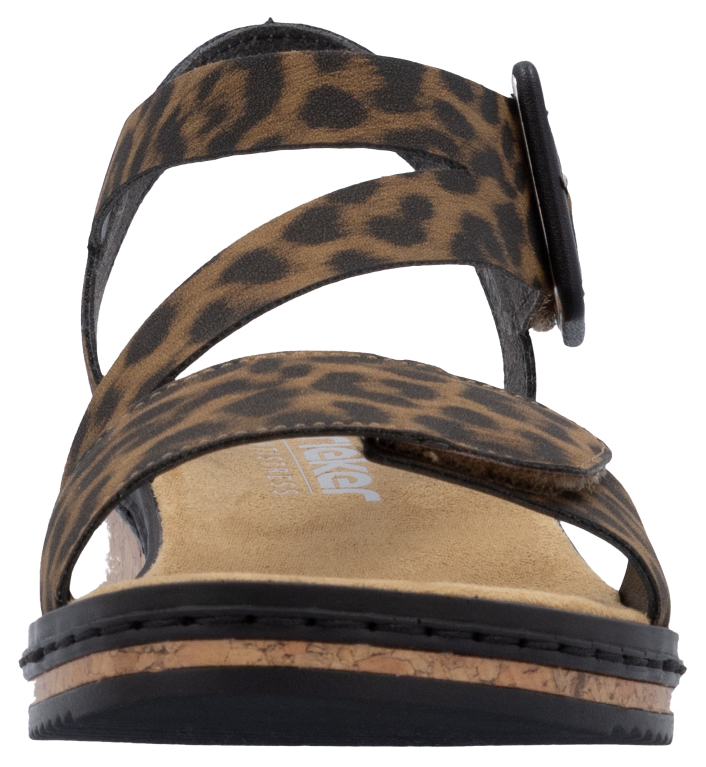 Rieker Riemchensandale, Sommerschuh, Sandalette, Keilabsatz, mit asymmetrischem Riemchen