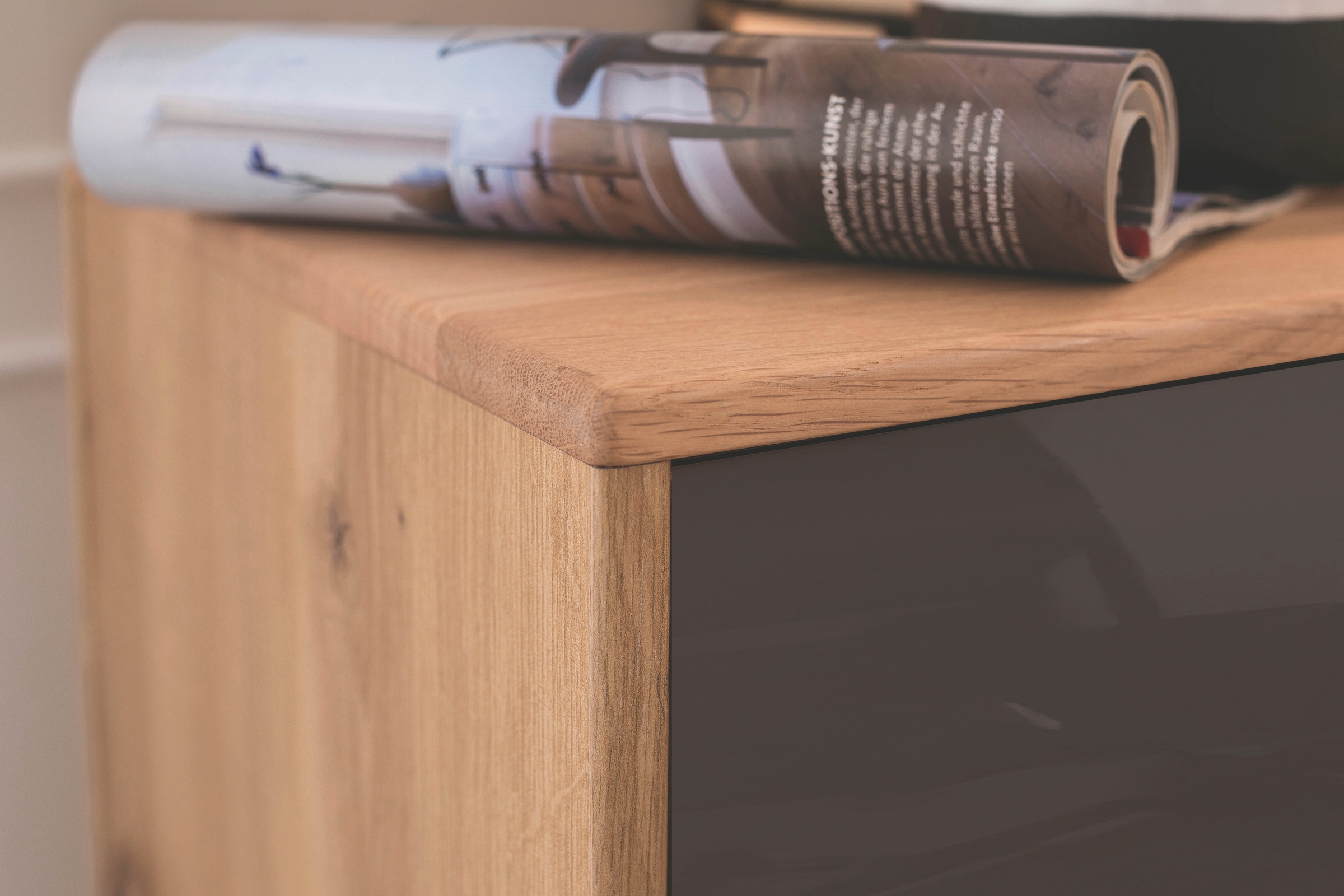 WIEMANN Kommode »Cardiff Sideboard, Wäscheschrank, teilmassiv Bianco-Eiche, 80 cm« Kommode 80x86x43 cm, braun, mit Dämpfung, MADE IN GERMANY,  verschiedenen Ausführungen, inklusive Einlegeboden