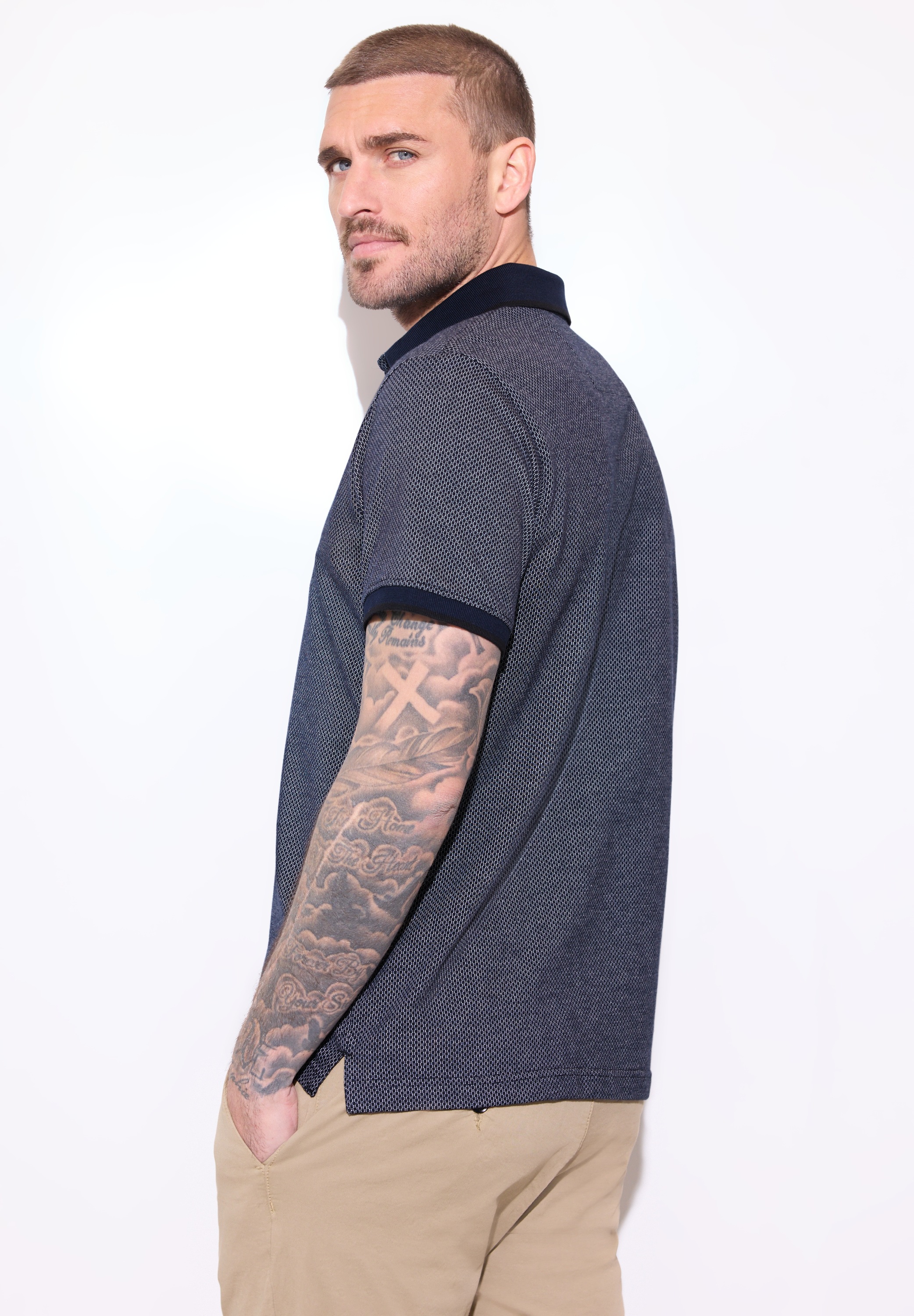 STREET ONE MEN Poloshirt aus reiner Baumwolle