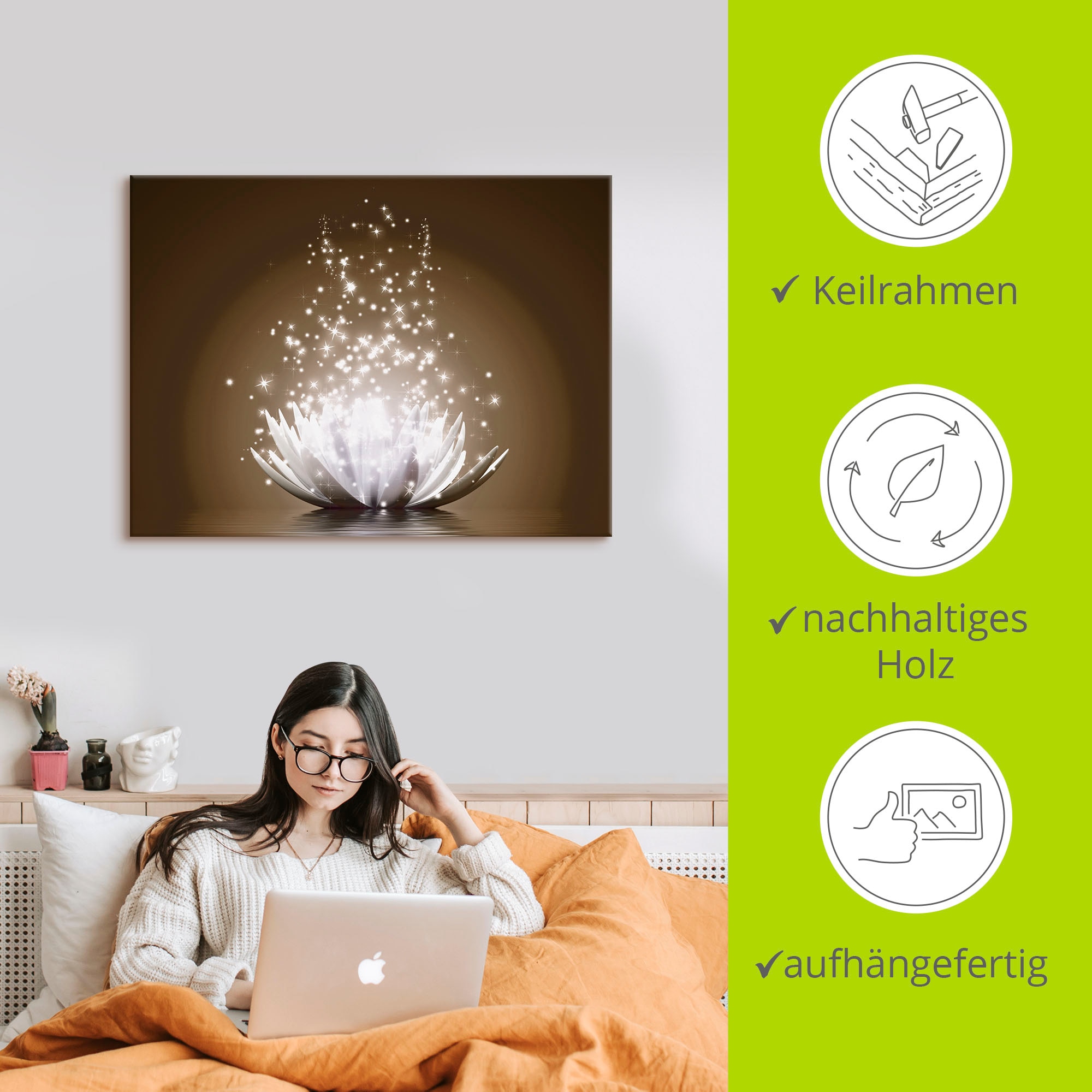 Artland Wandbild »Magie der Lotus-Blume« Blumen 1 Stk. tlg. als Leinwandbild, Poster in verschied. Größen