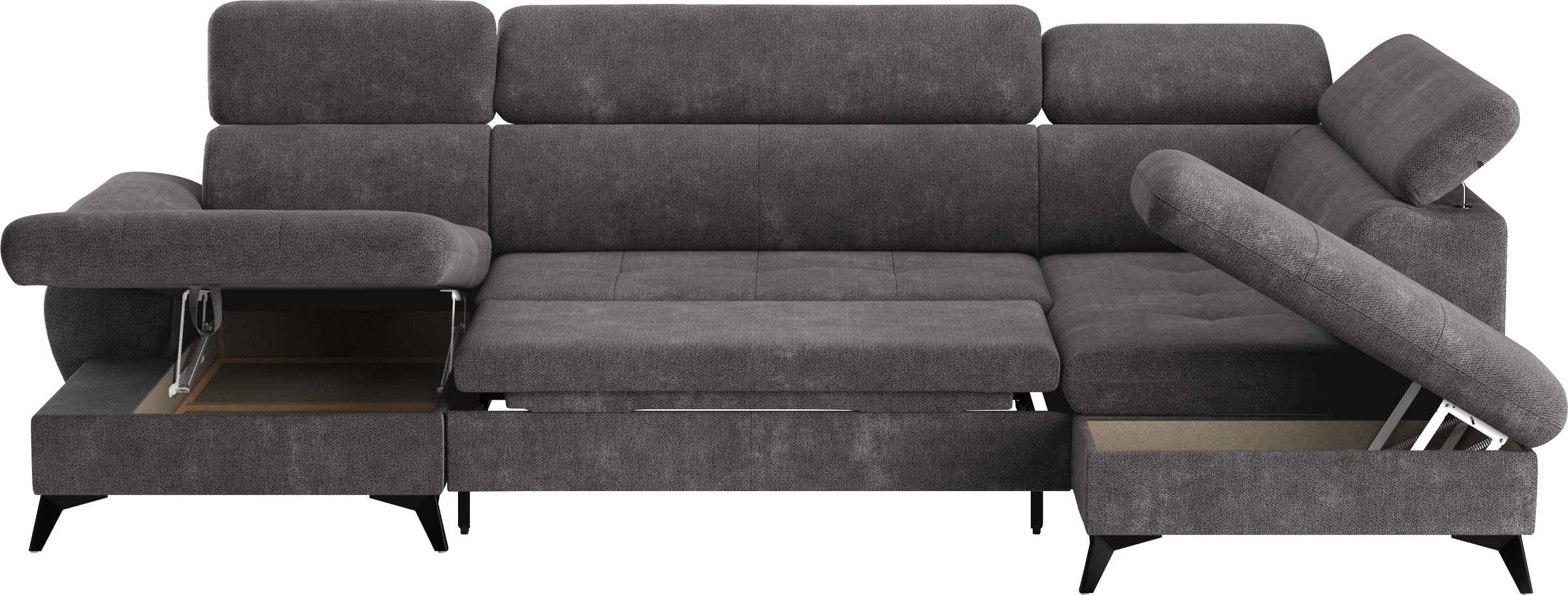 COTTA Wohnlandschaft »Hudson U-Form«, mit Kopfteilverstellung, wahlweise mit Bettfunktion & Bettkasten