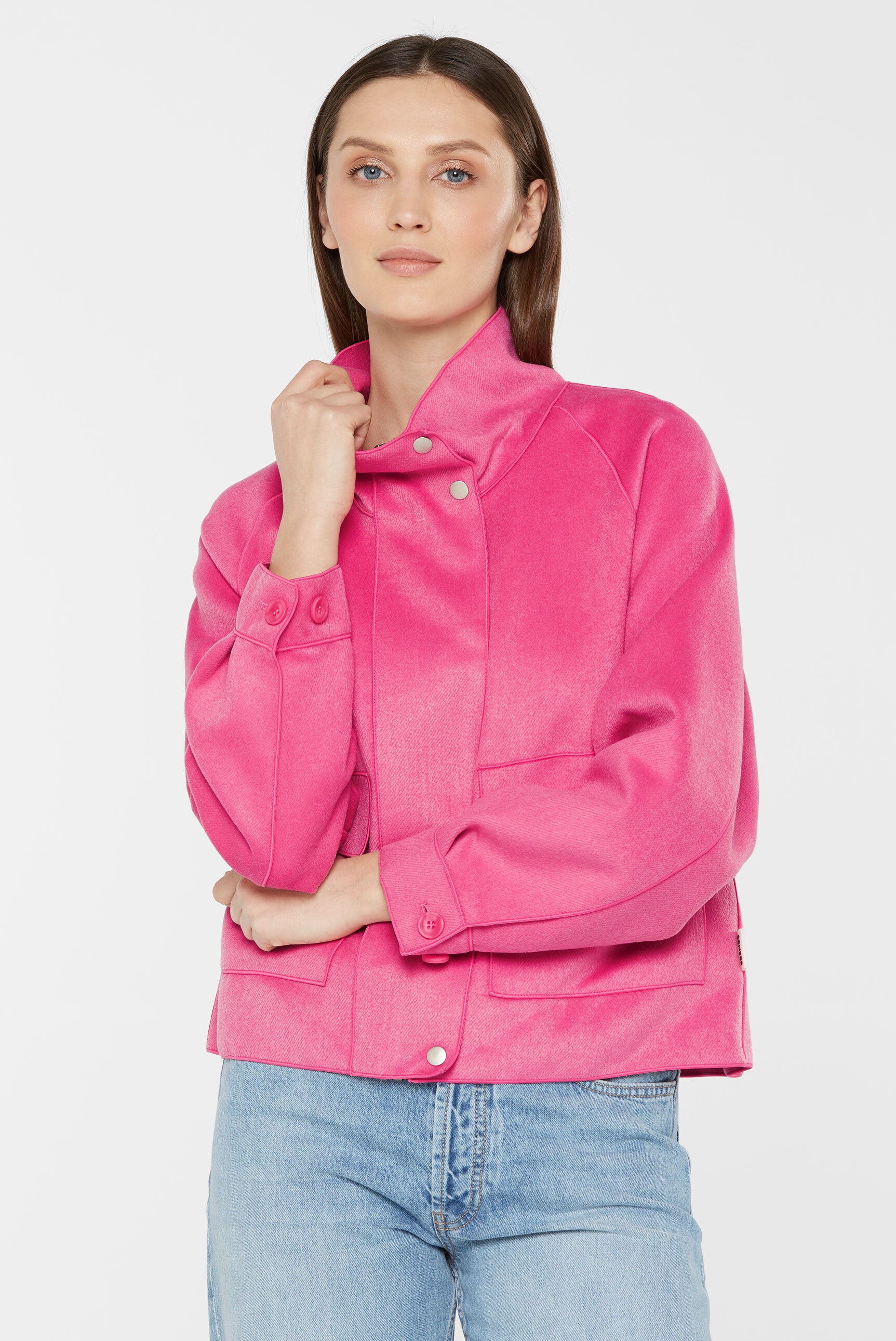 SENSES.THE LABEL Kurzjacke ohne Kapuze mit verstellbaren Druckknopfriegeln günstig online kaufen