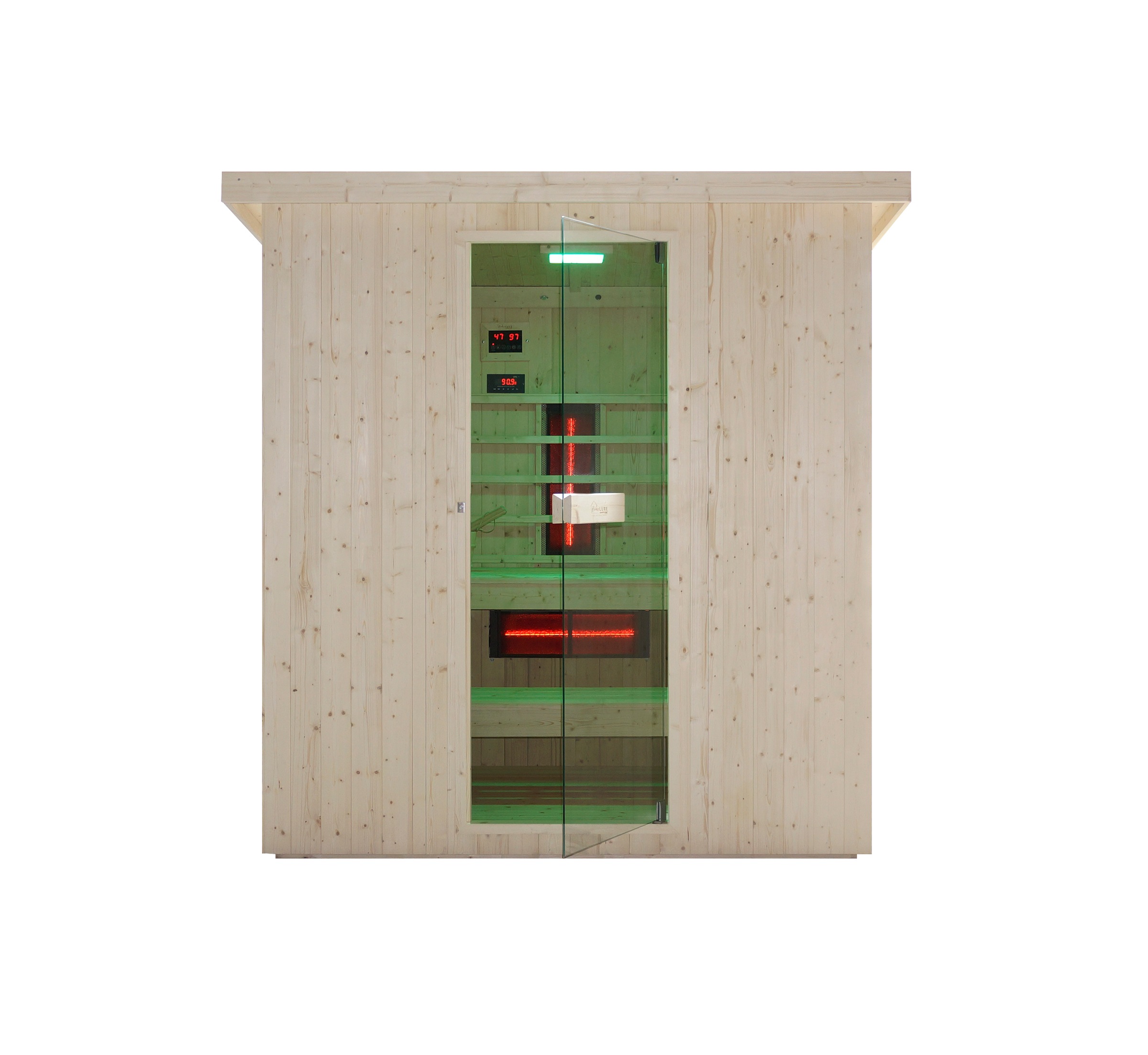 Sanotechnik Sauna »»LAHTI« Außensauna mit Infrarotkabine« geeignet für 6 Personen, Fichetnholz