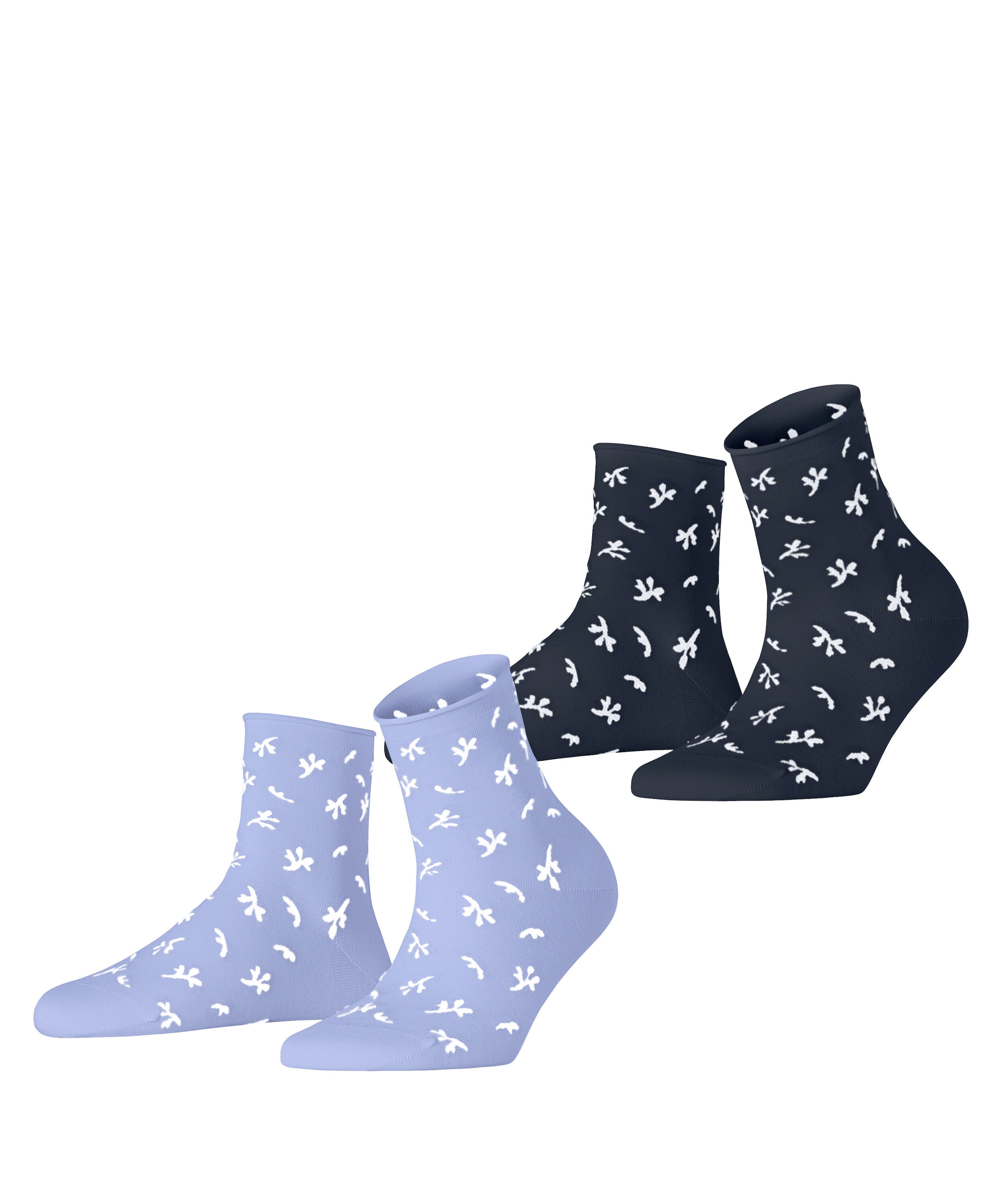 Esprit Kurzsocken »Twig« 2 Paar,  mit kleinem Rollrand, florales Muster