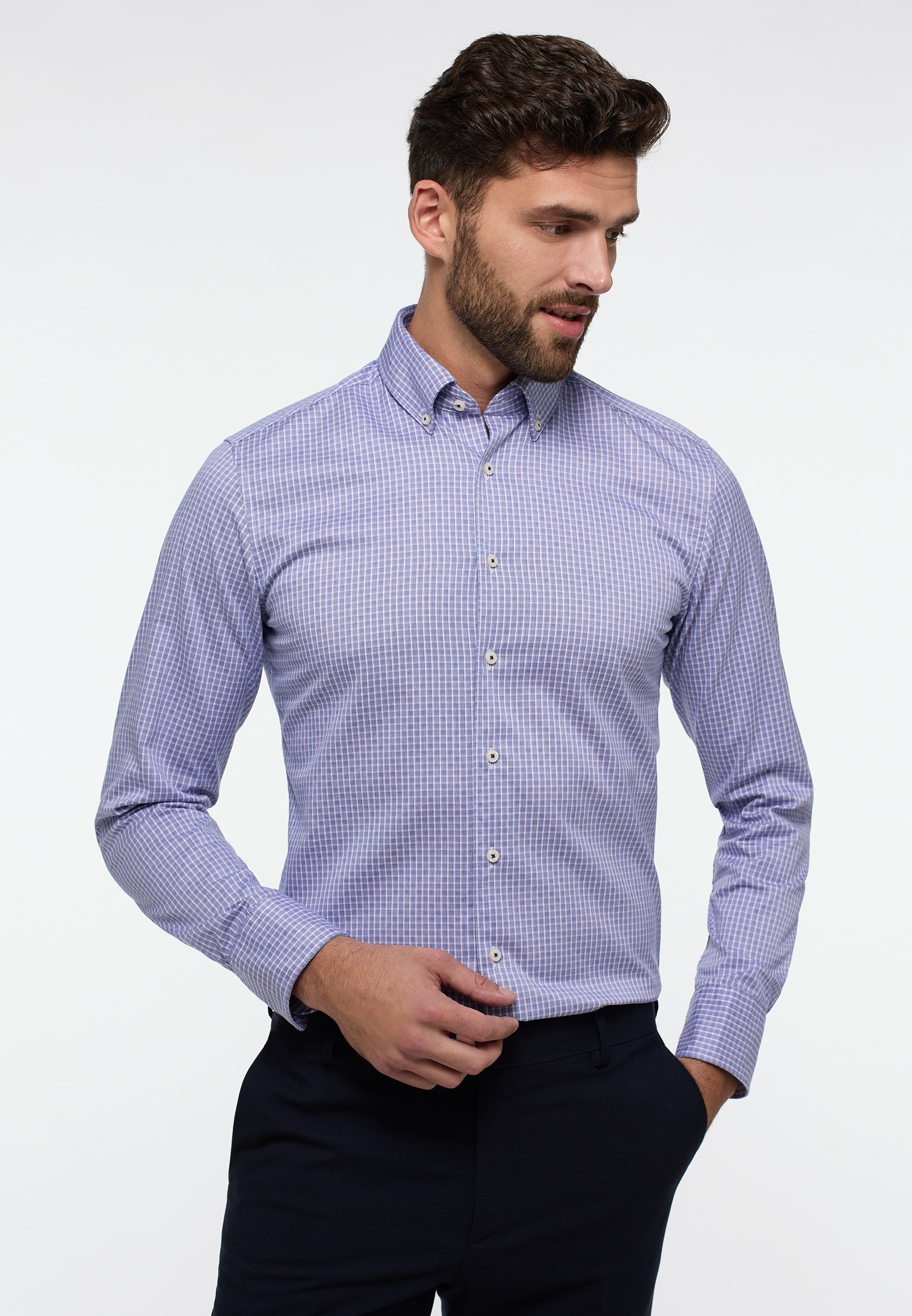 Eterna Langarmhemd "SLIM FIT" EASY IRON (bügelleicht) günstig online kaufen