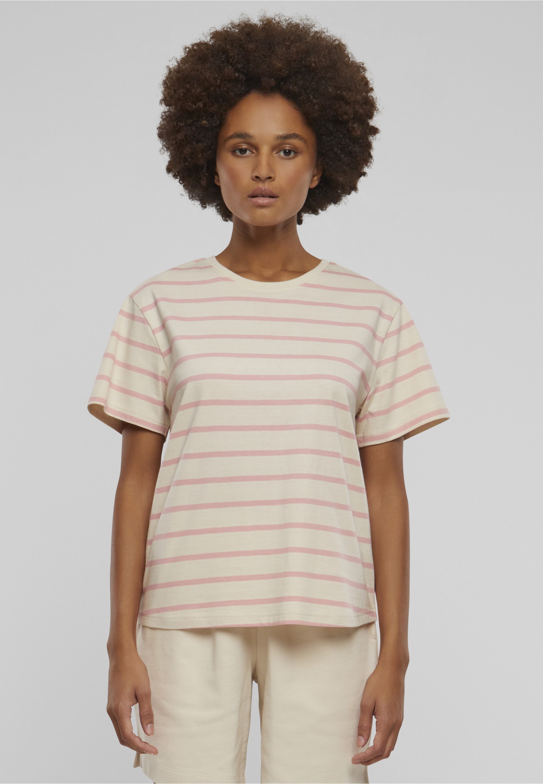 URBAN CLASSICS T-Shirt »Urban Classics Damen Ladies Striped Boxy Tee« 1 Stk.
