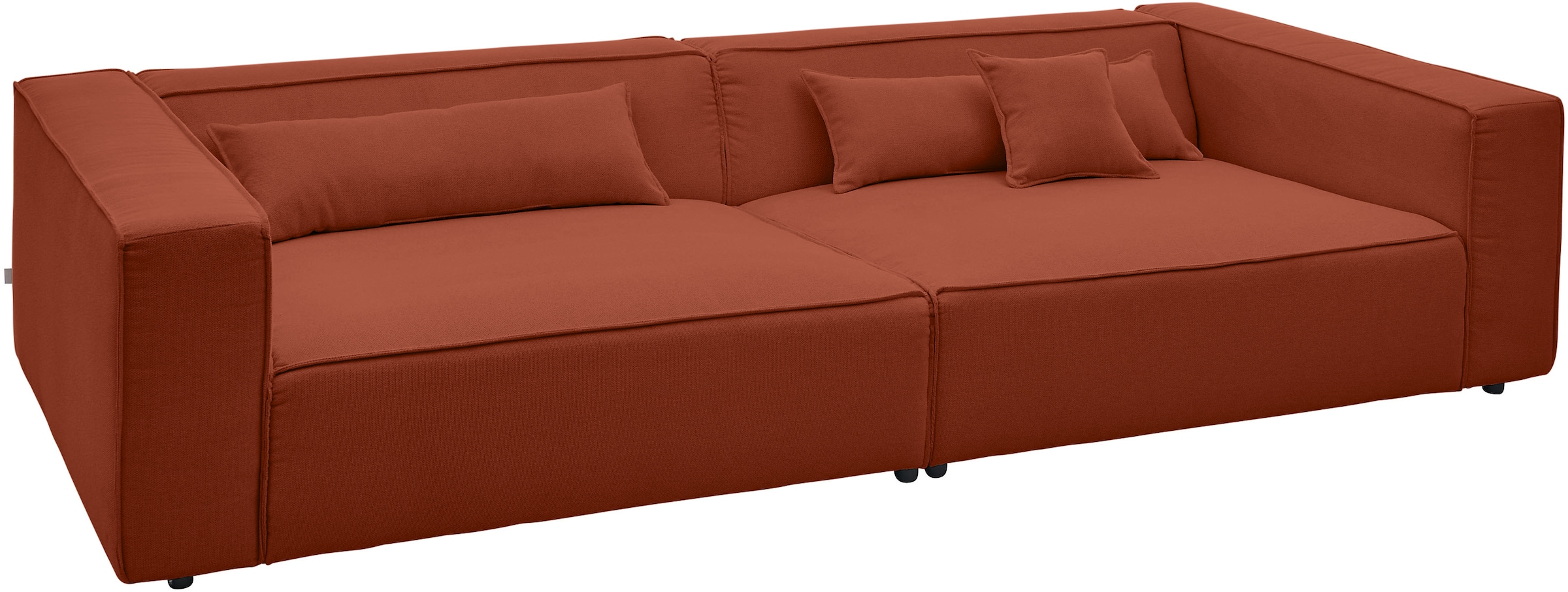 LeGer Home by Lena Gercke 3-Sitzer »PIARA XXL Struktur, Sofa mit Kedernaht« schwarze Füße, bequemer Sitzkomfort, extra tiefe Sitzfläche