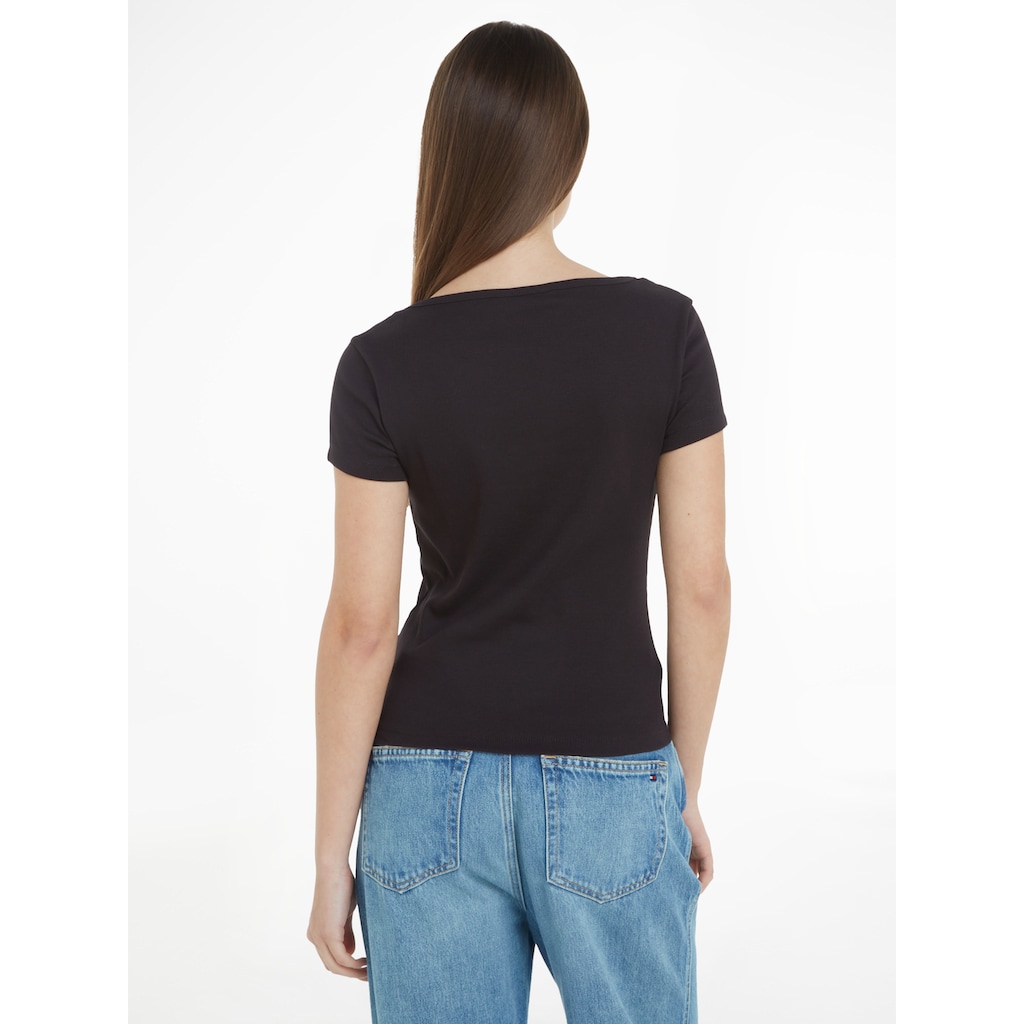 Tommy Jeans T-Shirt »TJW 2PACK HENLEY SS RIB TEE«, (Packung, 2er-Pack), mit Tommy Jeans Markenlabel