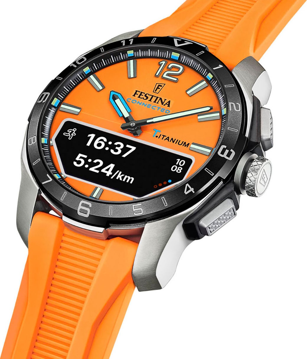 Festina Smartwatch »Connected D«, Quarzuhr, Armbanduhr, Herrenuhr, Schrittzähler, Weltzeit, Stoppfunkt.)
