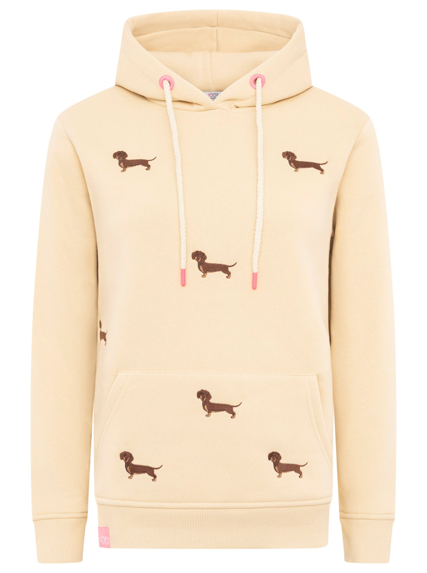 Zwillingsherz Hoodie »"Dackel all over"«, gestickte Dackel auf Vorderteil, Kapuze, Tasche, Rippbündchen

