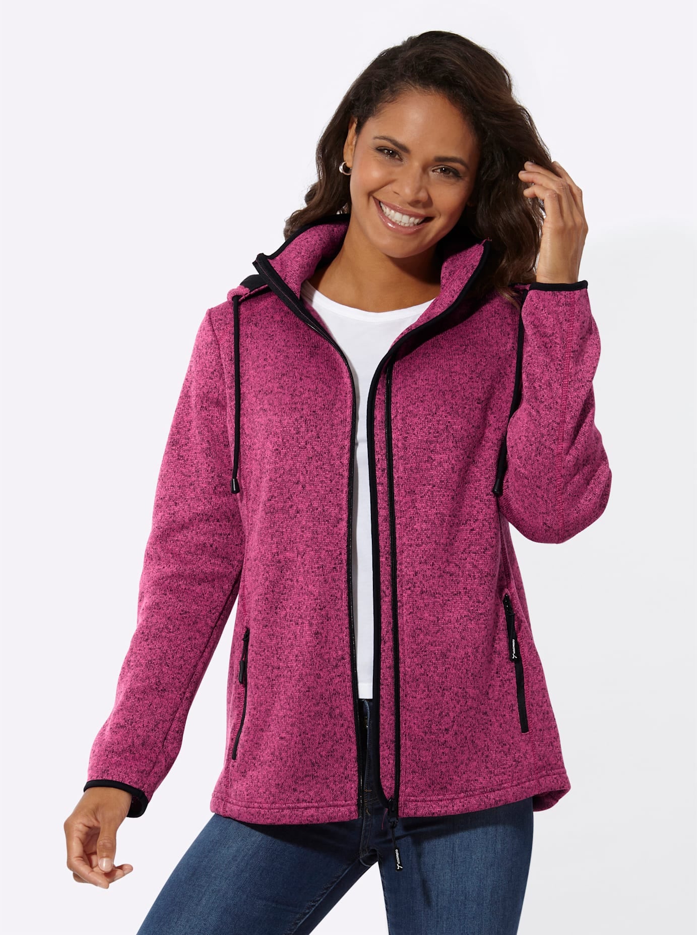 Casual Looks Fleecejacke, mit Kapuze