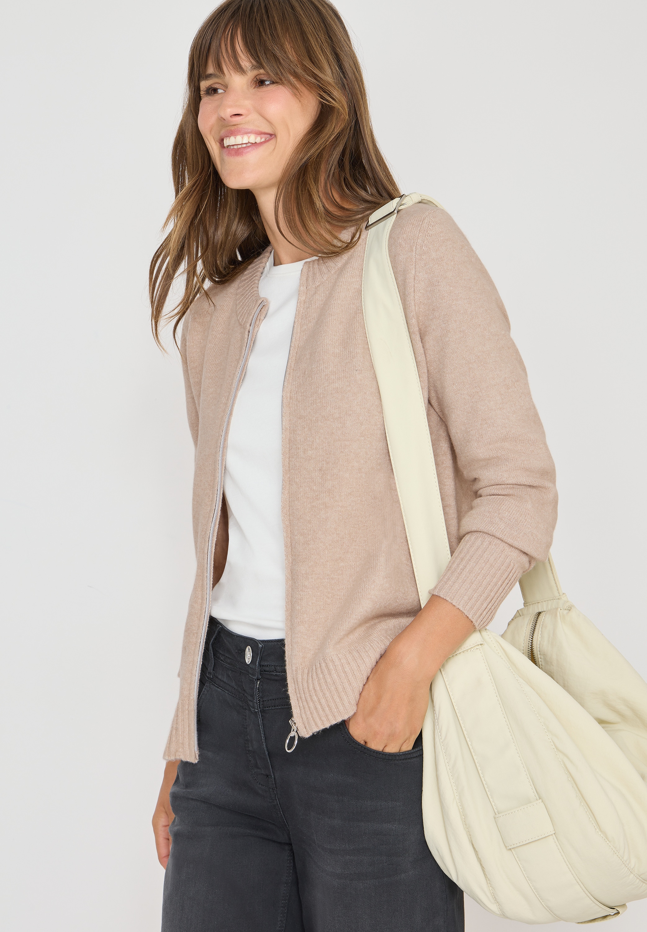 Cecil Cardigan mit Ripp-Details