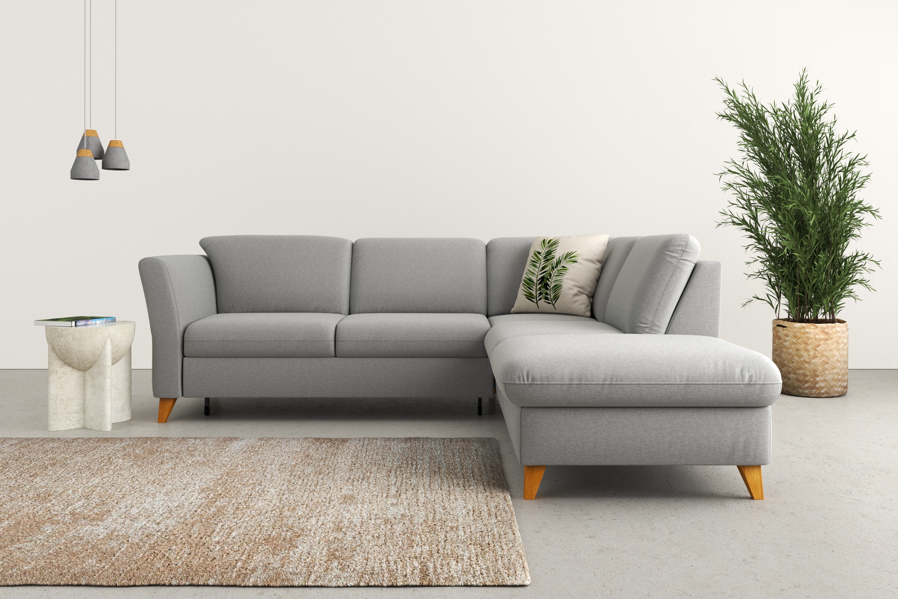 Home affaire Ecksofa "Trelleborg L-Form" Federkern-Polsterung, wahlweise mit Schlaffunktion und Stauraum