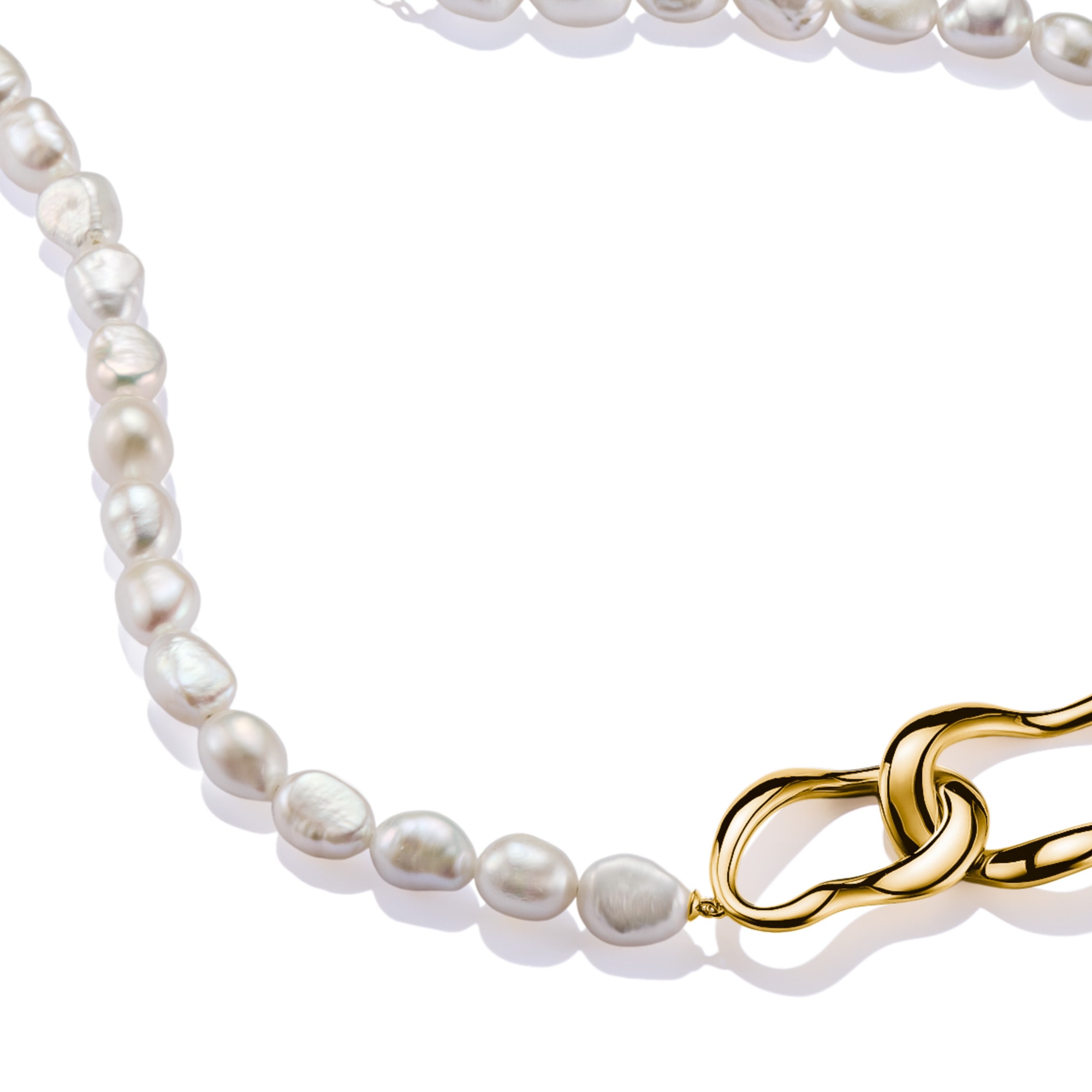 THOMAS SABO Kette mit Anhänger »Natural Beauty Kette mit organisch geformtem Anhänger, Bold Elegance«, mit Süßwasserzuchtperle