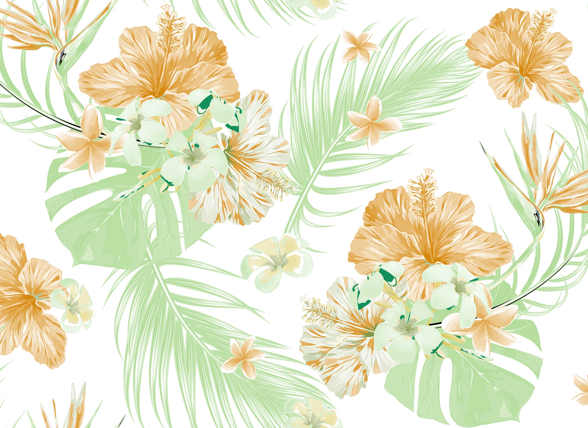 living walls Fototapete "Designwalls Tropical Art 2" glatt Vlies, Wand, Schräge, Decke