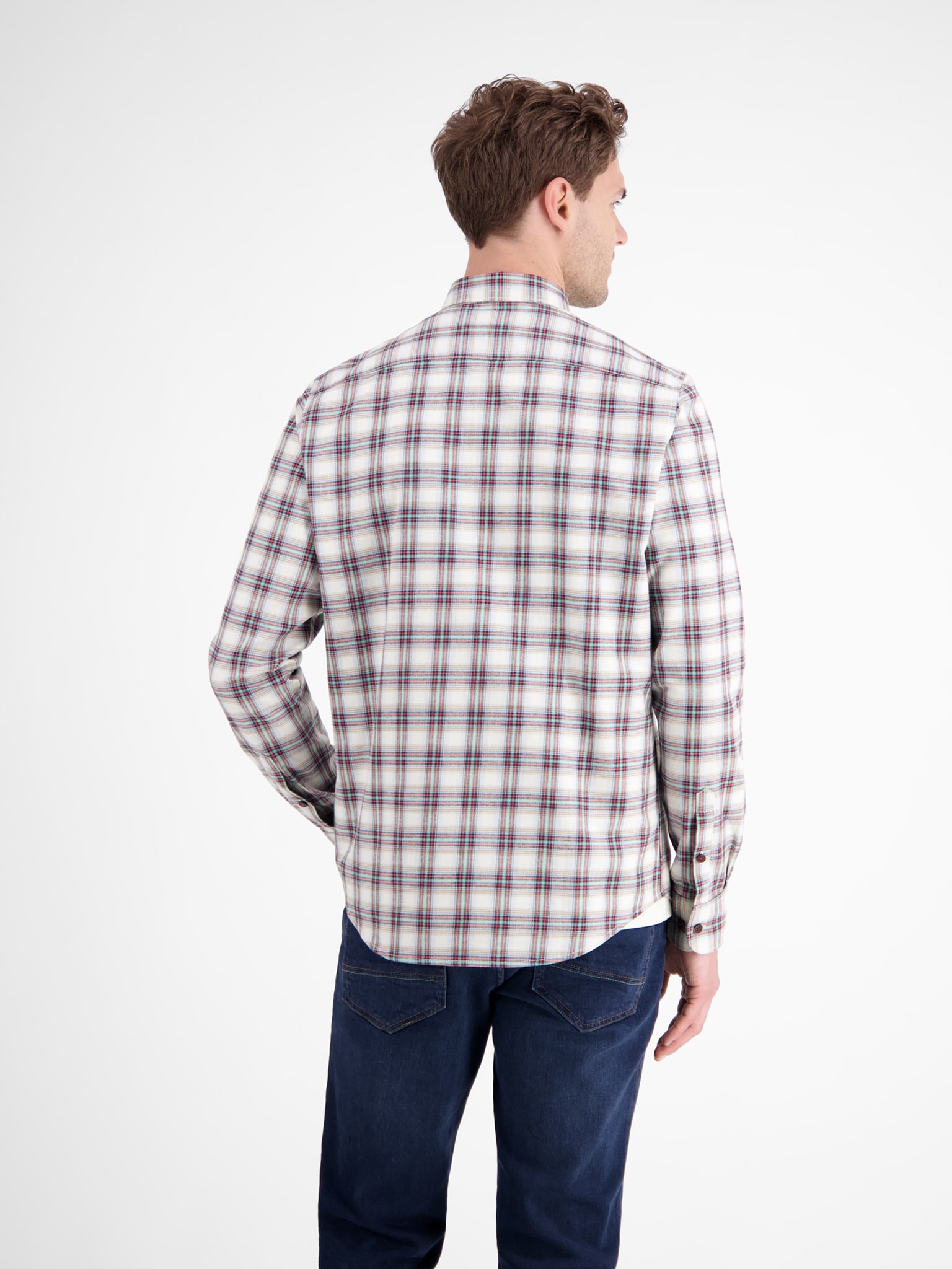 LERROS Karohemd, langarm, mit Button-Down-Kragen