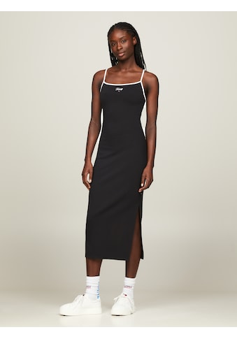 Spaghettikleid »TJW TONAL SCRIPT MIDI DRESS«, mit Tommy Jeans Logo Schriftzug