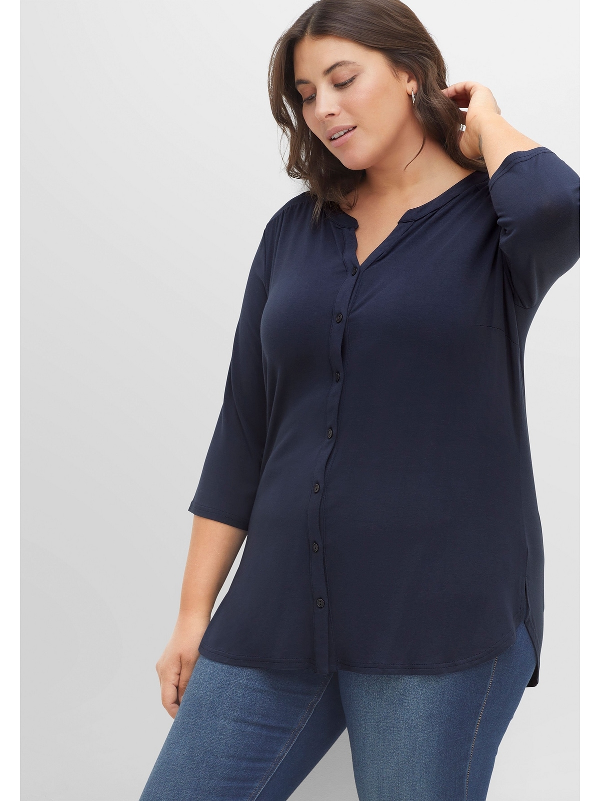 Sheego Viskosequalität BAUR | »Große Größen«, Blusenshirt bestellen fließend-elastischer aus