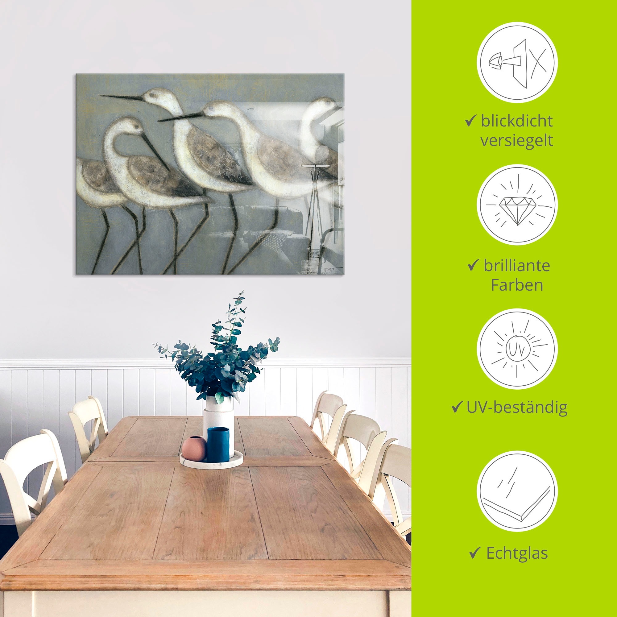 Artland Glasbild »Küstenvögel I«, Vögel, (1 St.), in verschiedenen Größen