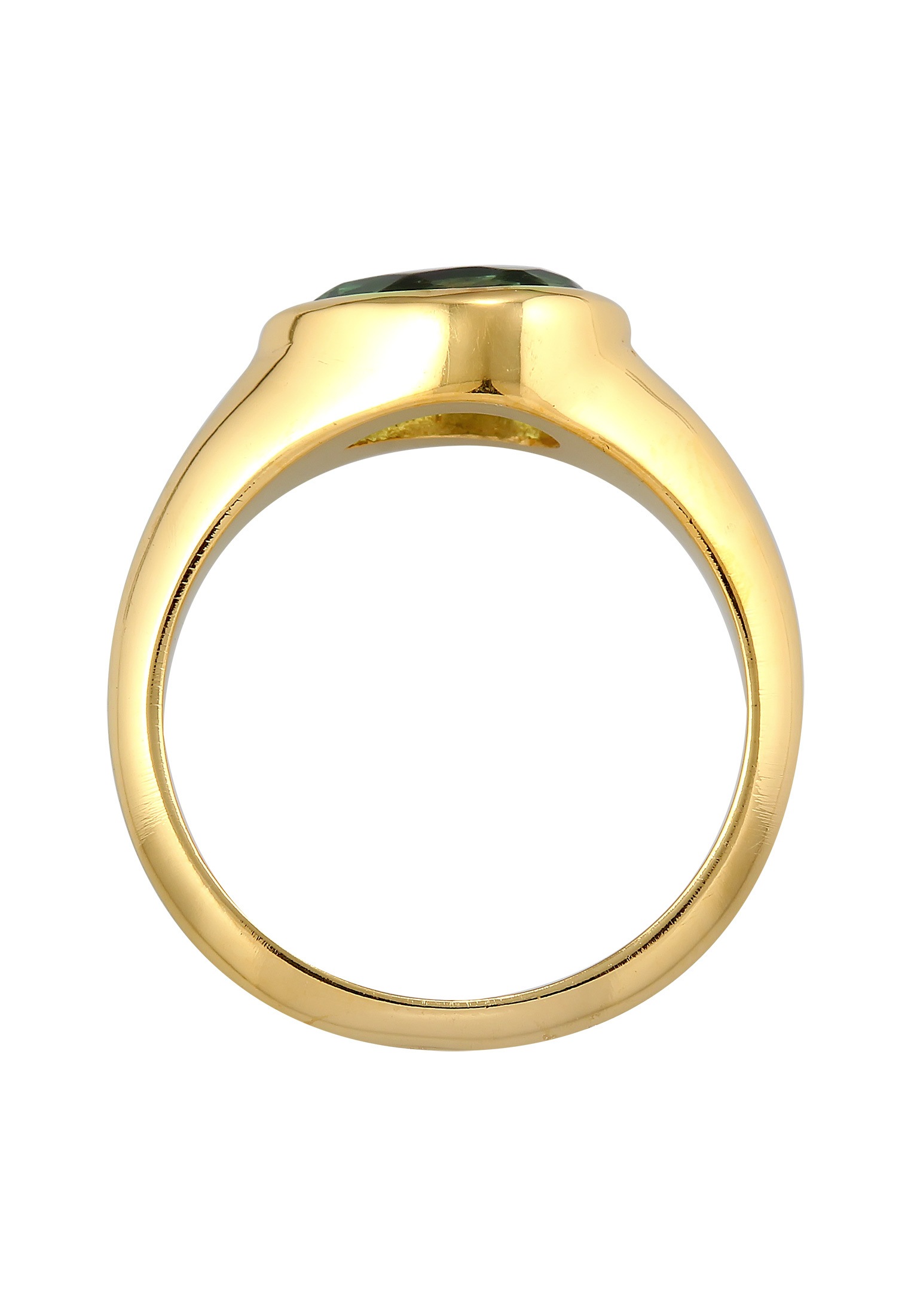 Elli Premium Fingerring »Quarz Grün Klassik 925 Silber vergoldet«