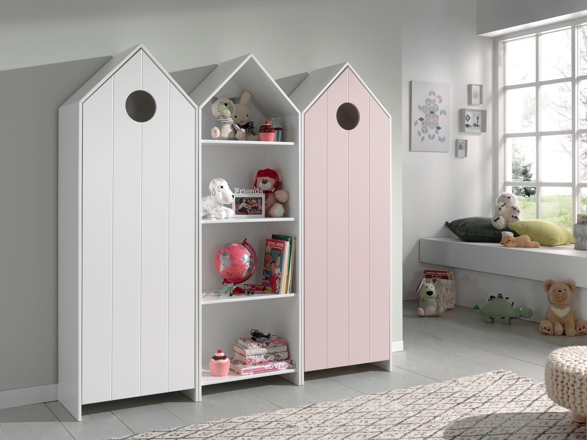 Vipack Jugendzimmer-Set "Casami, best. aus 2 Schränken mit Drehtür, 1 Regalschrank, TOP modern" B/H/T ca. 115,2x171,3x37cm, verschiedene Farbkombinationen erhältlich