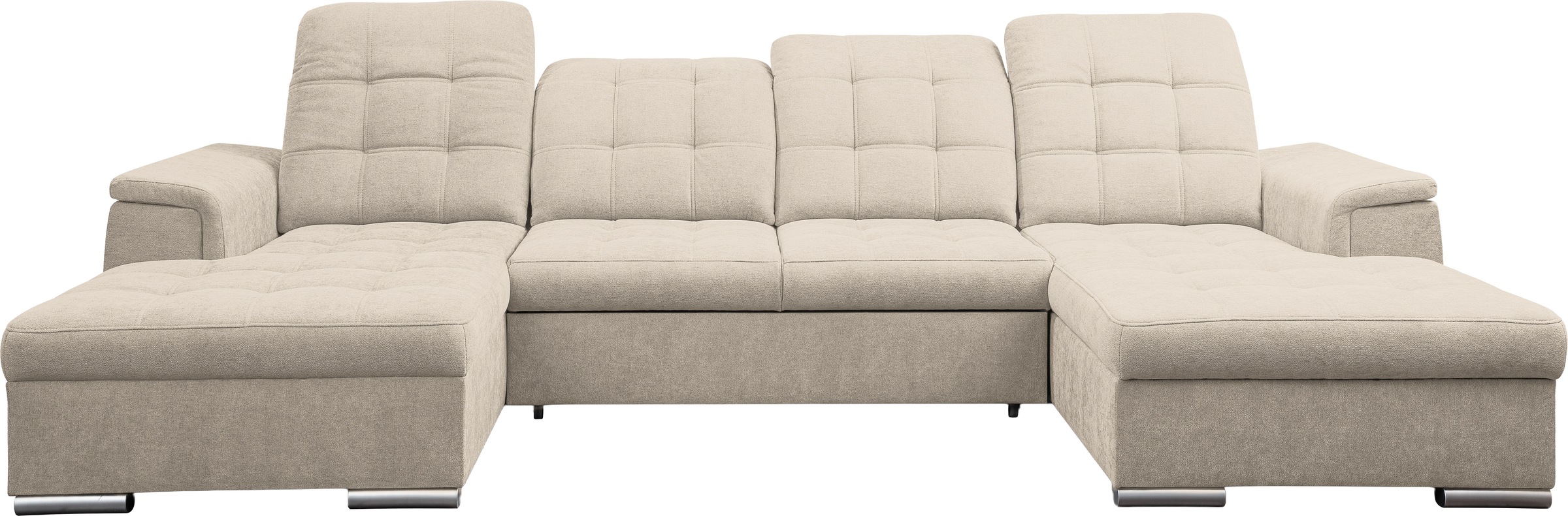 WERK2 Wohnlandschaft »Napoli« verstellbare Kopfteile, mit Schlaffunktion und Bettkasten