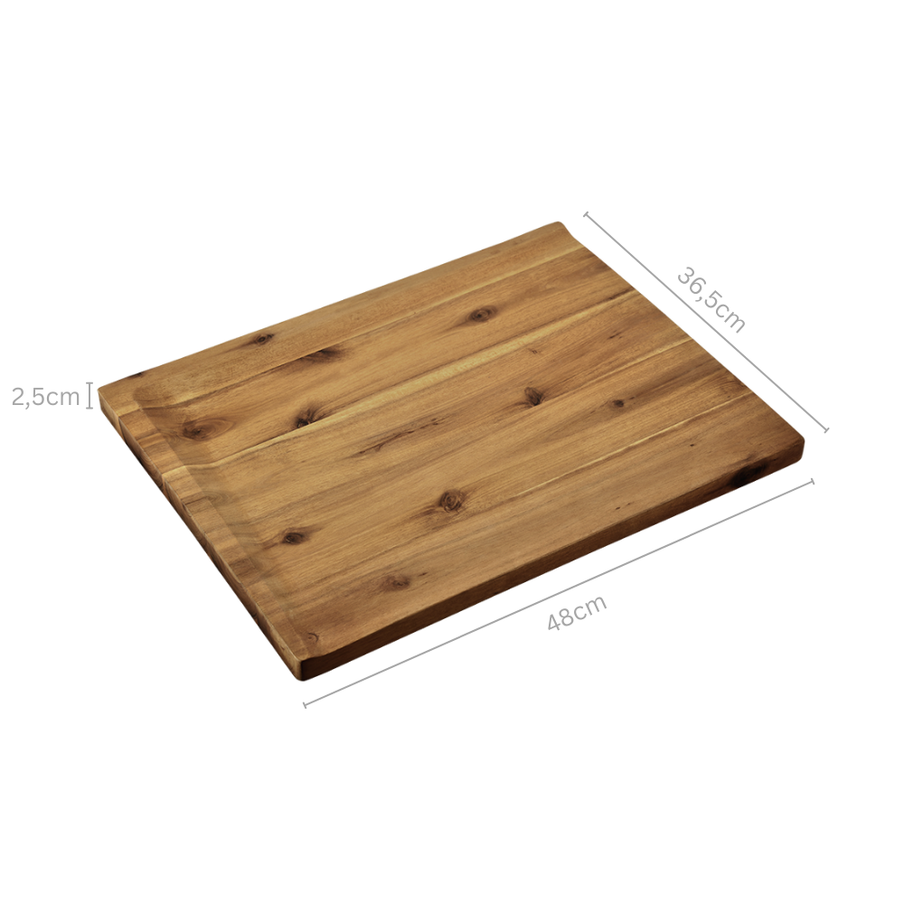 KESPER® Schneidebrett »Tranchierbrett 36,5 x 48 cm, Akazie, FSC«, (1 St.), mit schräger Schnittfläche für optimalen Saftablauf