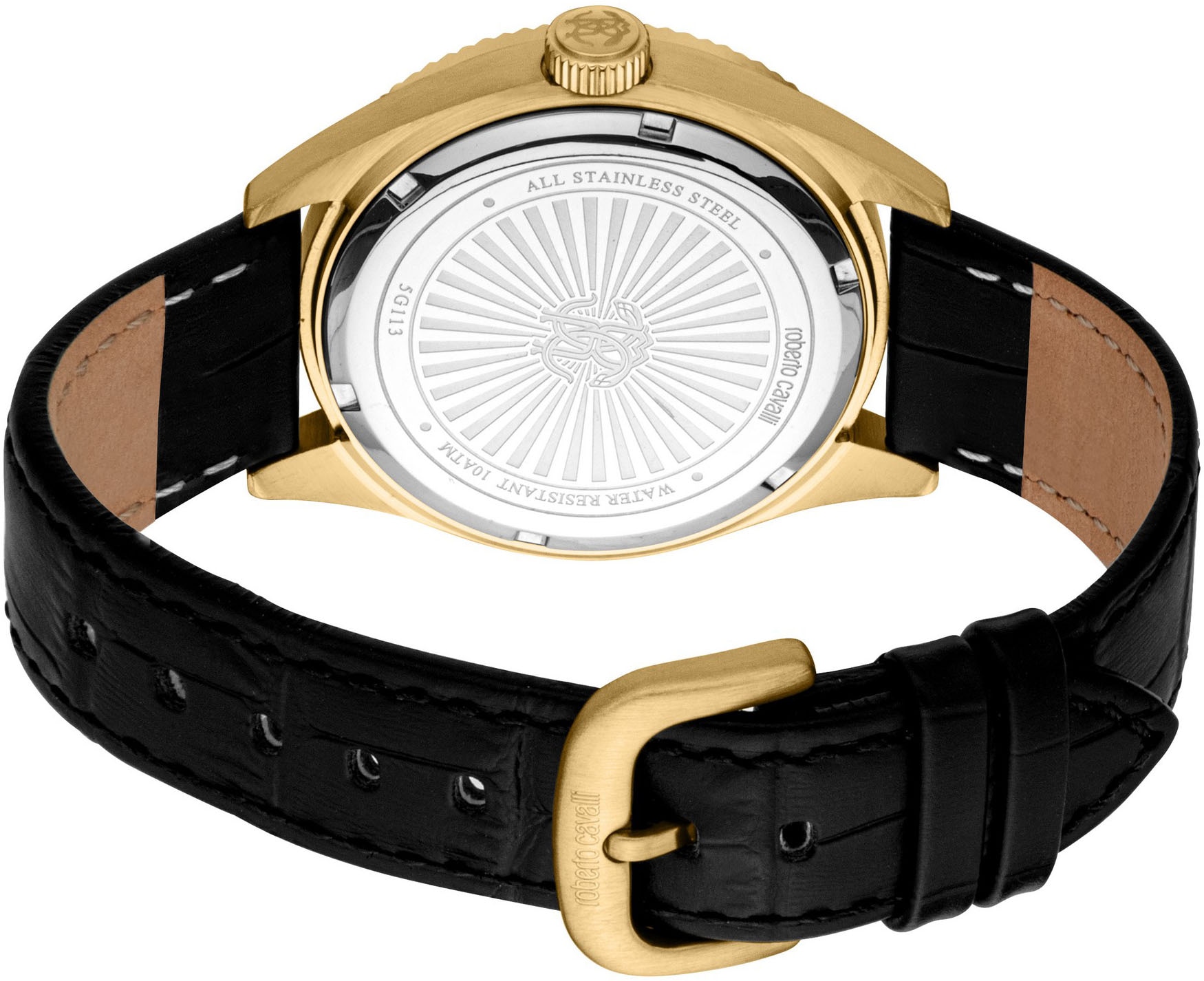 roberto cavalli Quarzuhr »Uomo Classico III«, Armbanduhr, Herrenuhr, Lederarmband, analog, Tag