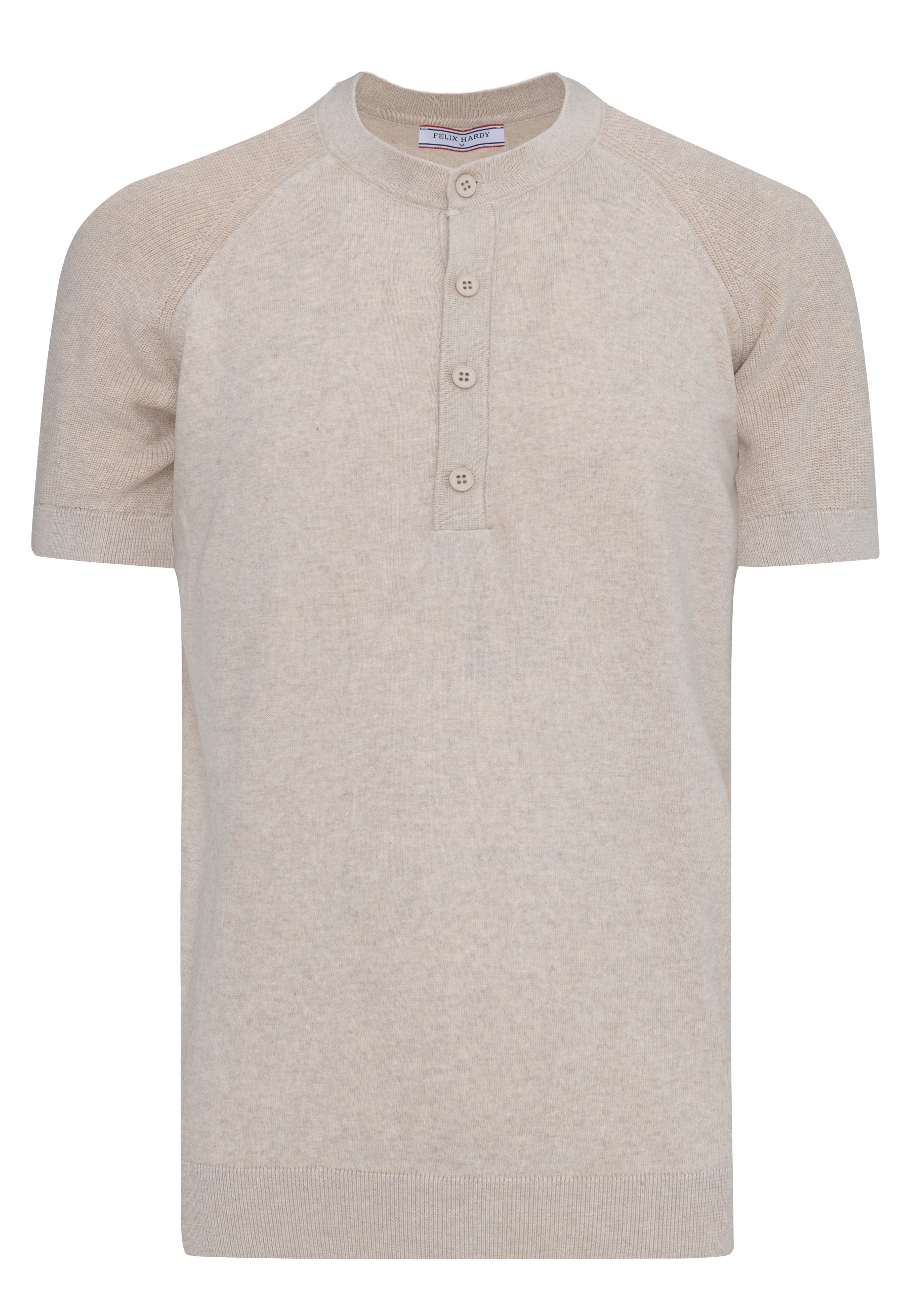 Felix Hardy T-Shirt »Basic-Strick-T-Shirt mit Rundhalsausschnitt und Knöpfen«
