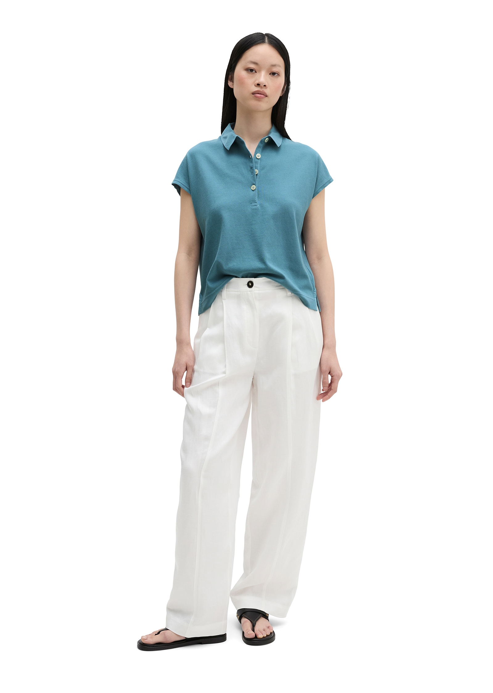 Marc O'Polo Poloshirt loose aus weichem Single Jersey