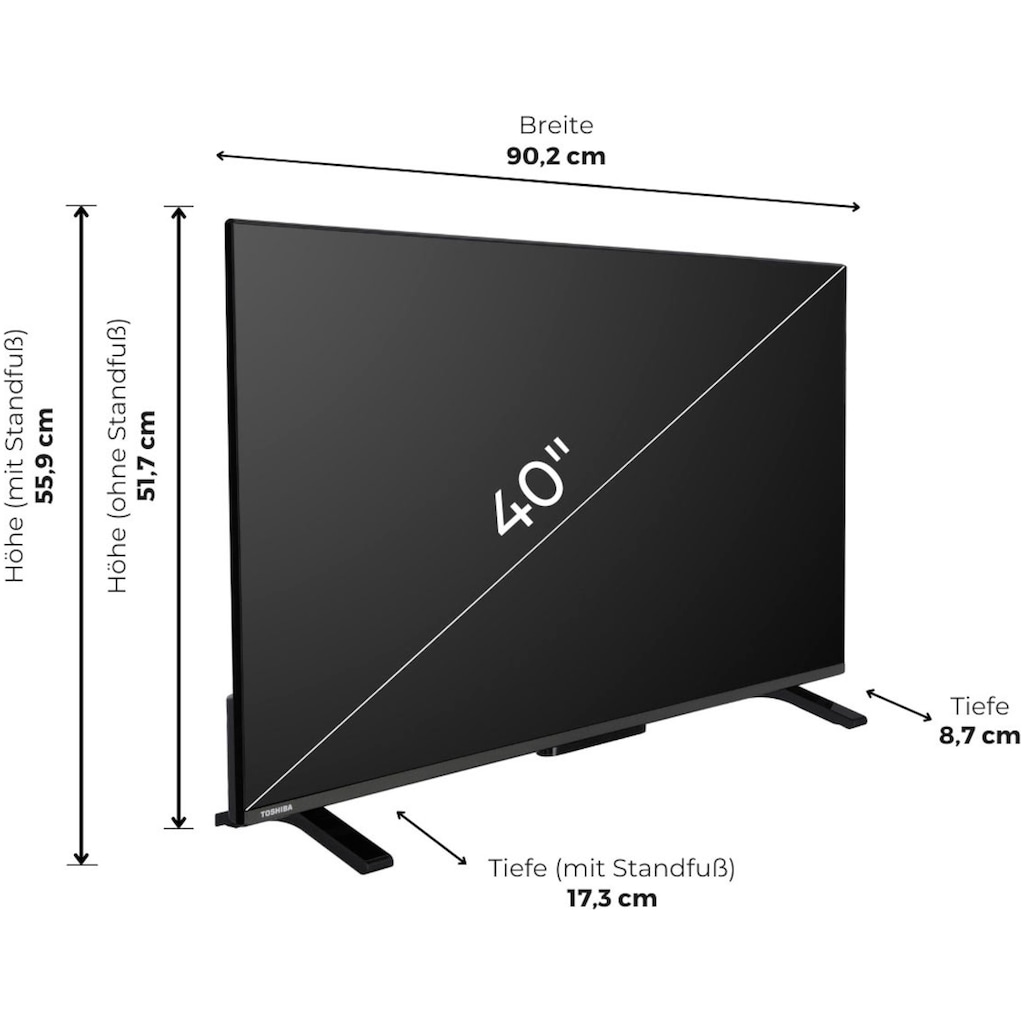 Toshiba LED-Fernseher »40LV2E63DA«, 102 cm/40 Zoll, Full HD, Smart-TV