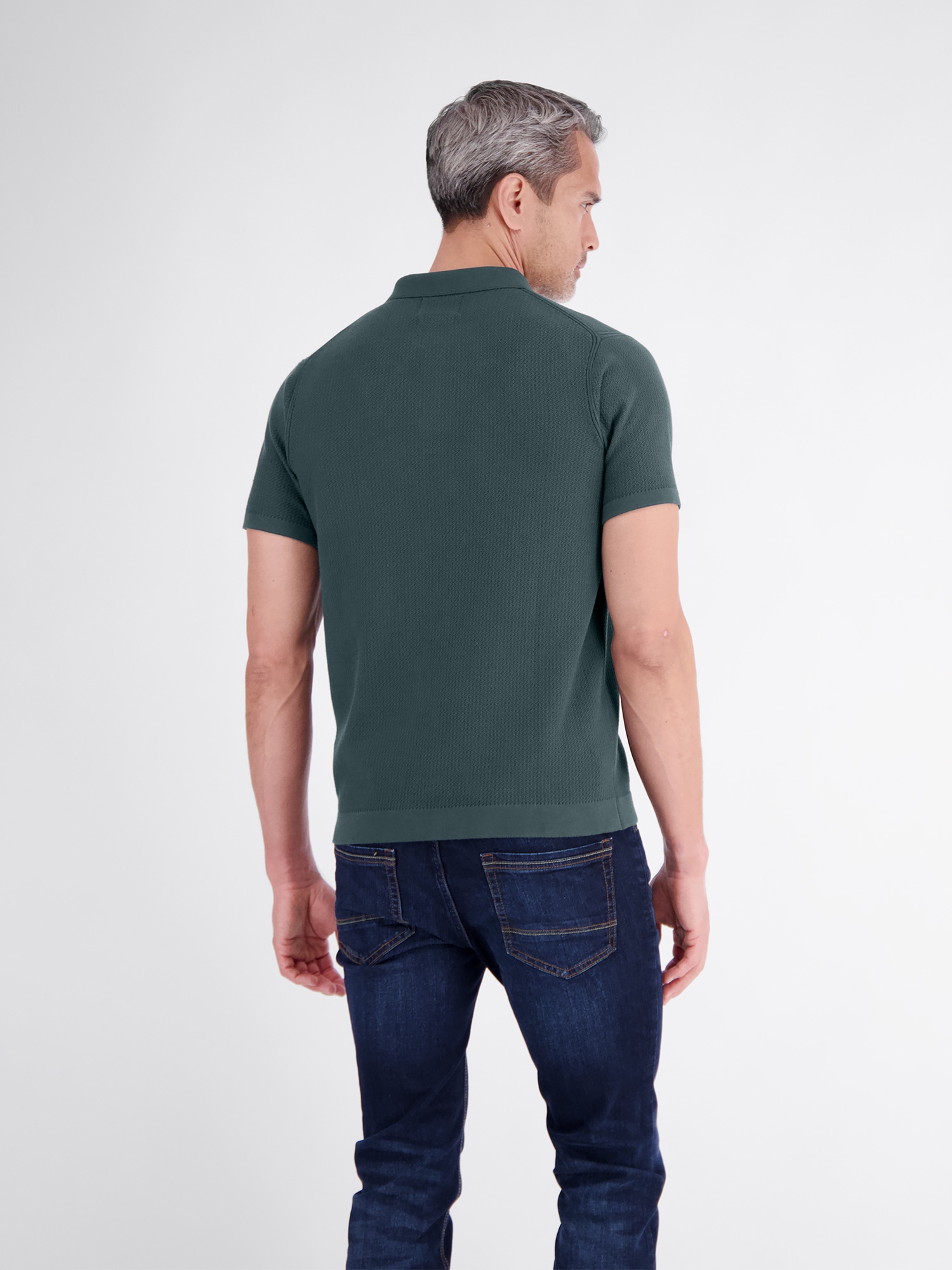 LERROS Poloshirt »Polohemd in legerer Strickoptik aus griffiger Baumwolle«
