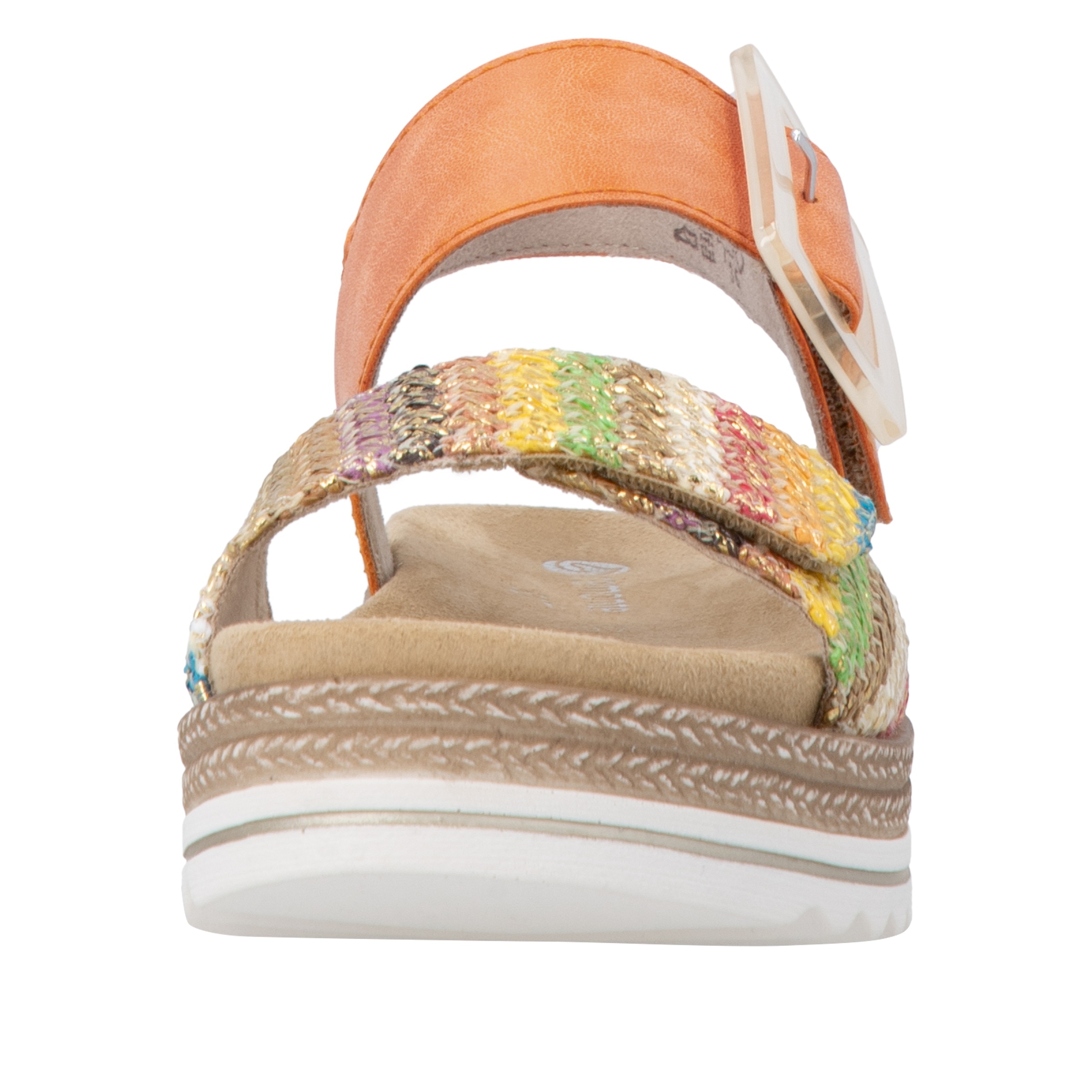 Plateausandale REMONTE, Damen, Gr. 42, orange multicolor, Lederimitat, Textil, Flechtoptik, Schuhe, Sandalette, Sommerschuh, Keilabsatz, mit Lite´n Soft-Ausstattung 3