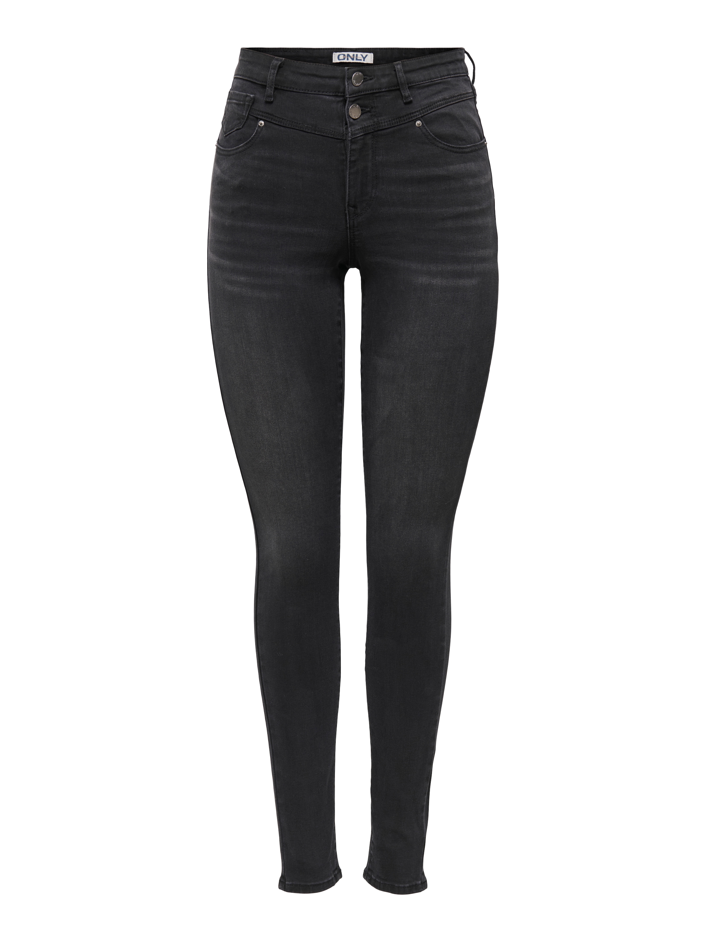 ONLY Skinny-fit-Jeans »ONLWAUW HW DOU BUT CUT SKINNY DNM EXT« Materialmix, skinny fit