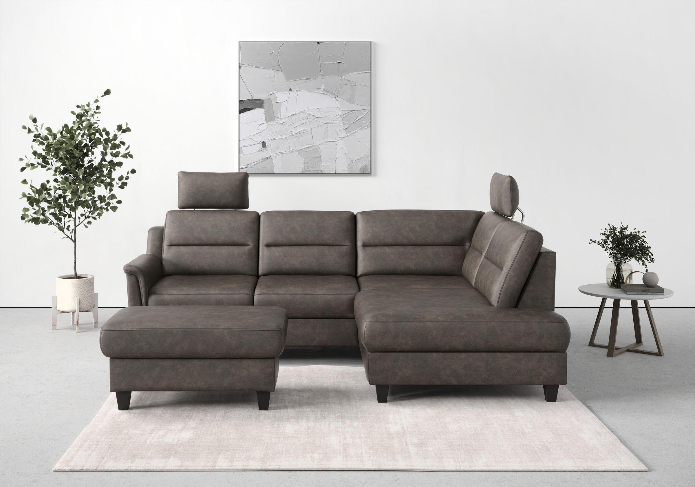 sit&more Stauraumhocker »Farö«, mit Stauraum und Federkern und wengefarbenen Füßen
