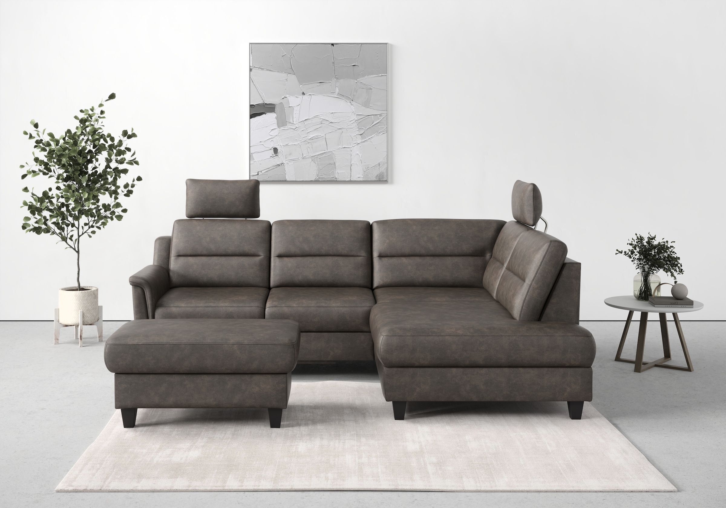 sit&more Ecksofa "Farö L-Form" inklusive Federkern, wahlweise mit Schlaffunktion und Bettkasten