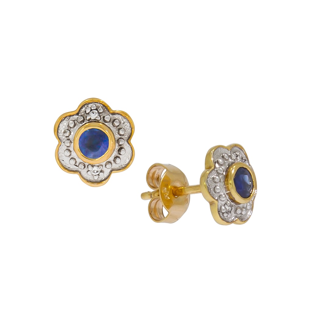 Firetti Paar Ohrstecker »Schmuck Geschenk Gold 375 Ohrschmuck Farbstein Edelstein Blume«