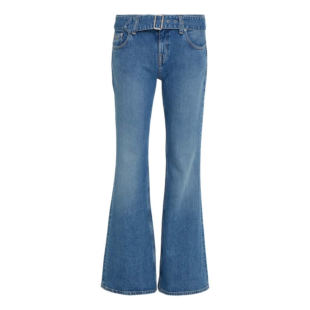 Tommy Jeans Schlagjeans »LW FLR BELTED BH7136«, mit Gürtel aus Denim