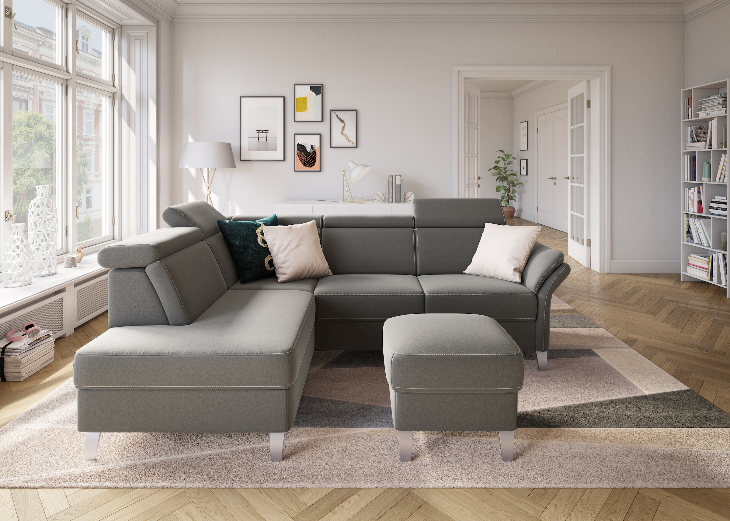 sit&more Ecksofa "Vincenzo L-Form" inklusive Kopfteilverstellung, optional Schlaffunktion & Bettkasten