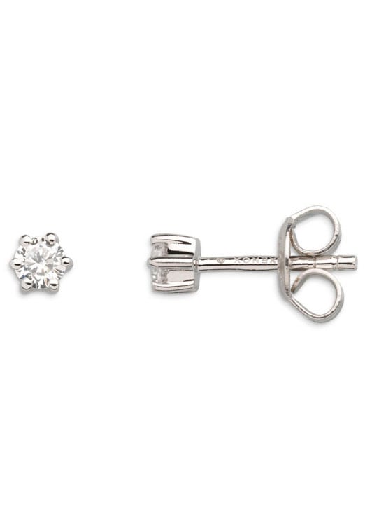Orecchini A Perno In Argento Sterling Con Zirconia Cubica Da 4Mm