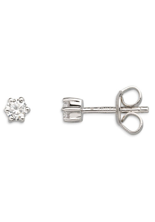 Xenox XS3516 – Orecchini A Perno In Argento 925 Con Zirconi, 4 Mm – Collezione Power Tower – Eleganti E Versatili, Per Donna