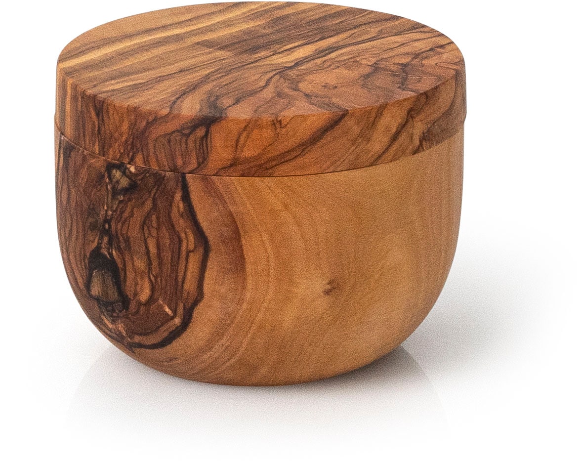 "Vorratsdose CONTINENTA ""edle Dose aus Olivenholz, Ø ca. 10 cm"", beige (natur), H:7,4cm Ø:10cm, Massivholz, Lebensmittelaufbewahrungsbehälter