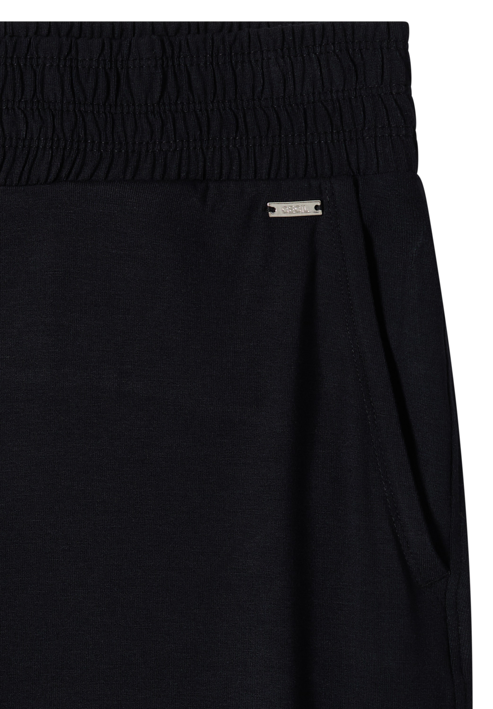 Cecil Jerseyhose  mit elastischem Schlupfbund, High-Waist, Wide Leg